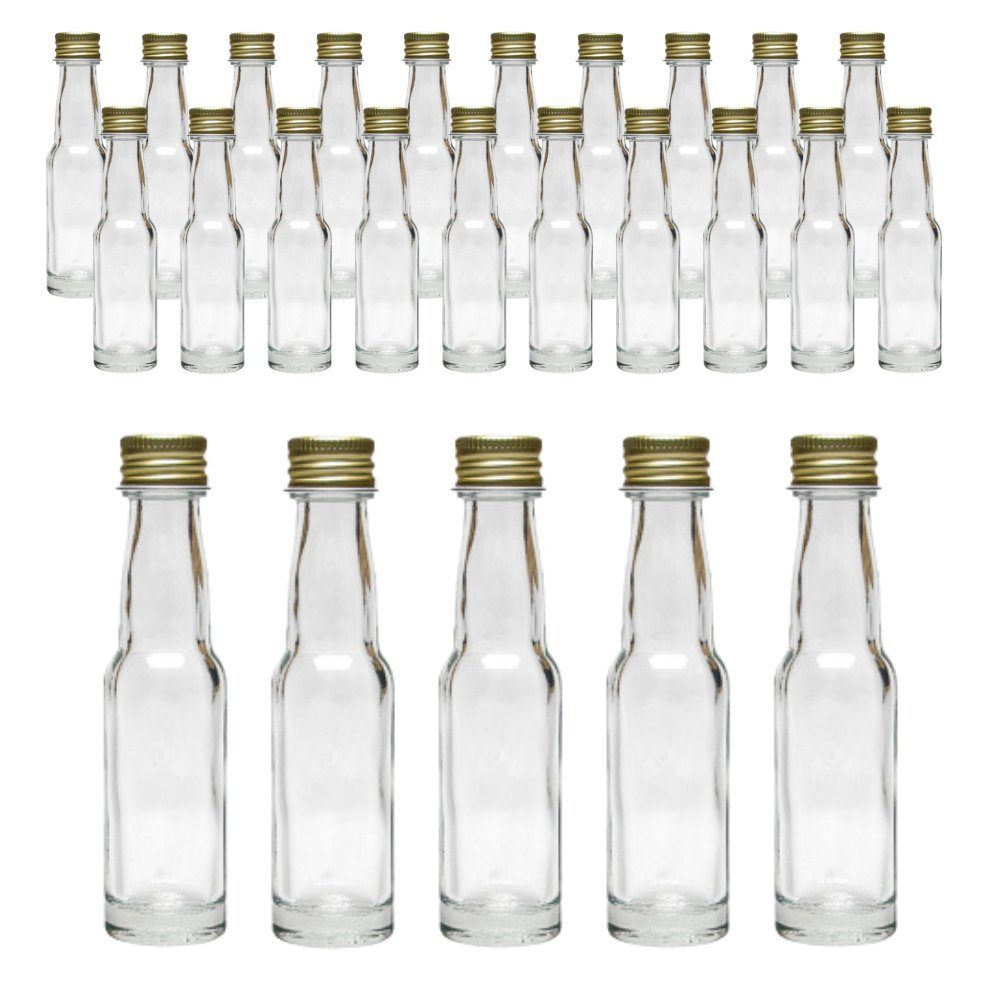 mikken Trinkflasche 25 Mini Likörflaschen 20 ml, 40 ml Glasflaschen Geschenkflaschen