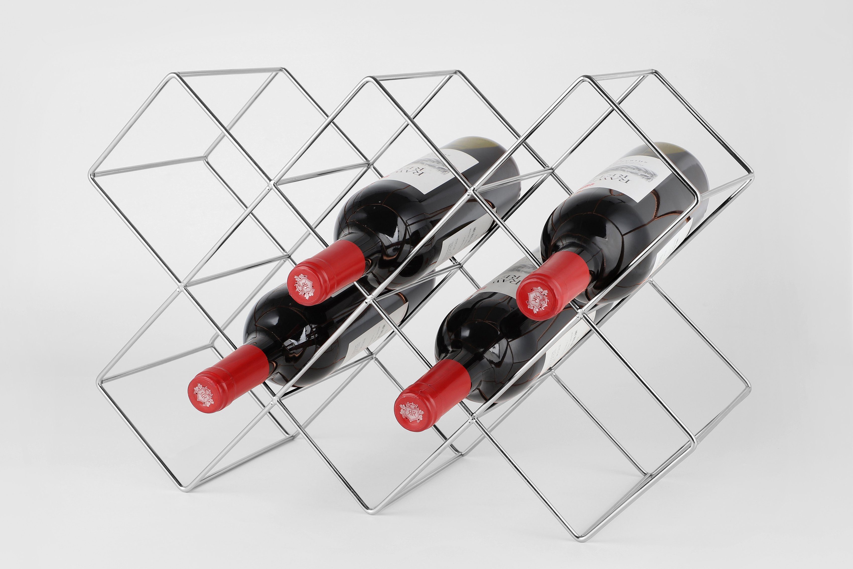 ECHTWERK Weinflaschenhalter, (1-St), Weinregal aus Eisen, für bis zu 8 Flaschen, stabil, 46 x 31 x 16,6 cm