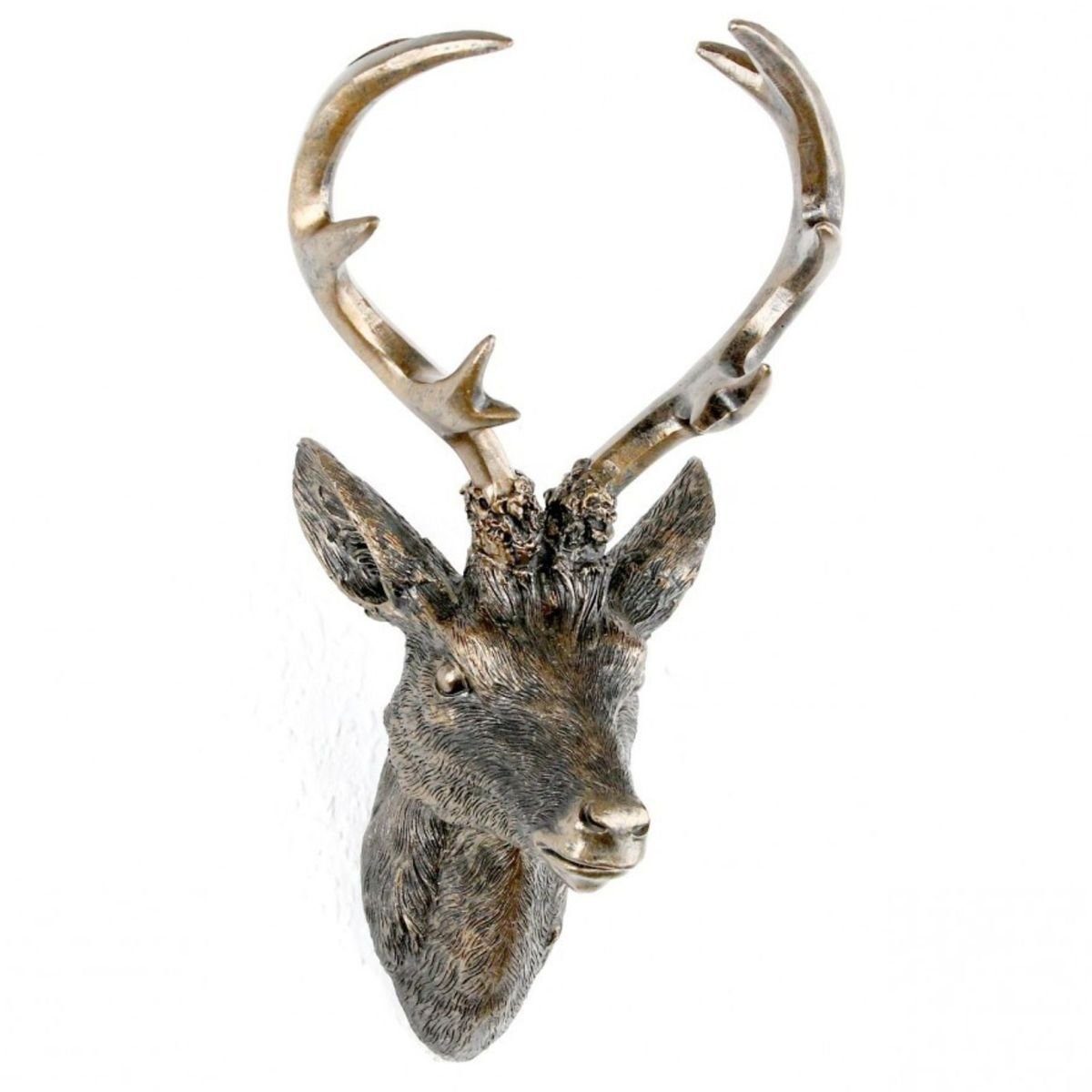 Linder Deko-Schriftzug Geweih Hirschgeweih bronze 20x12x30cm Kunststoff 10E günstig online kaufen