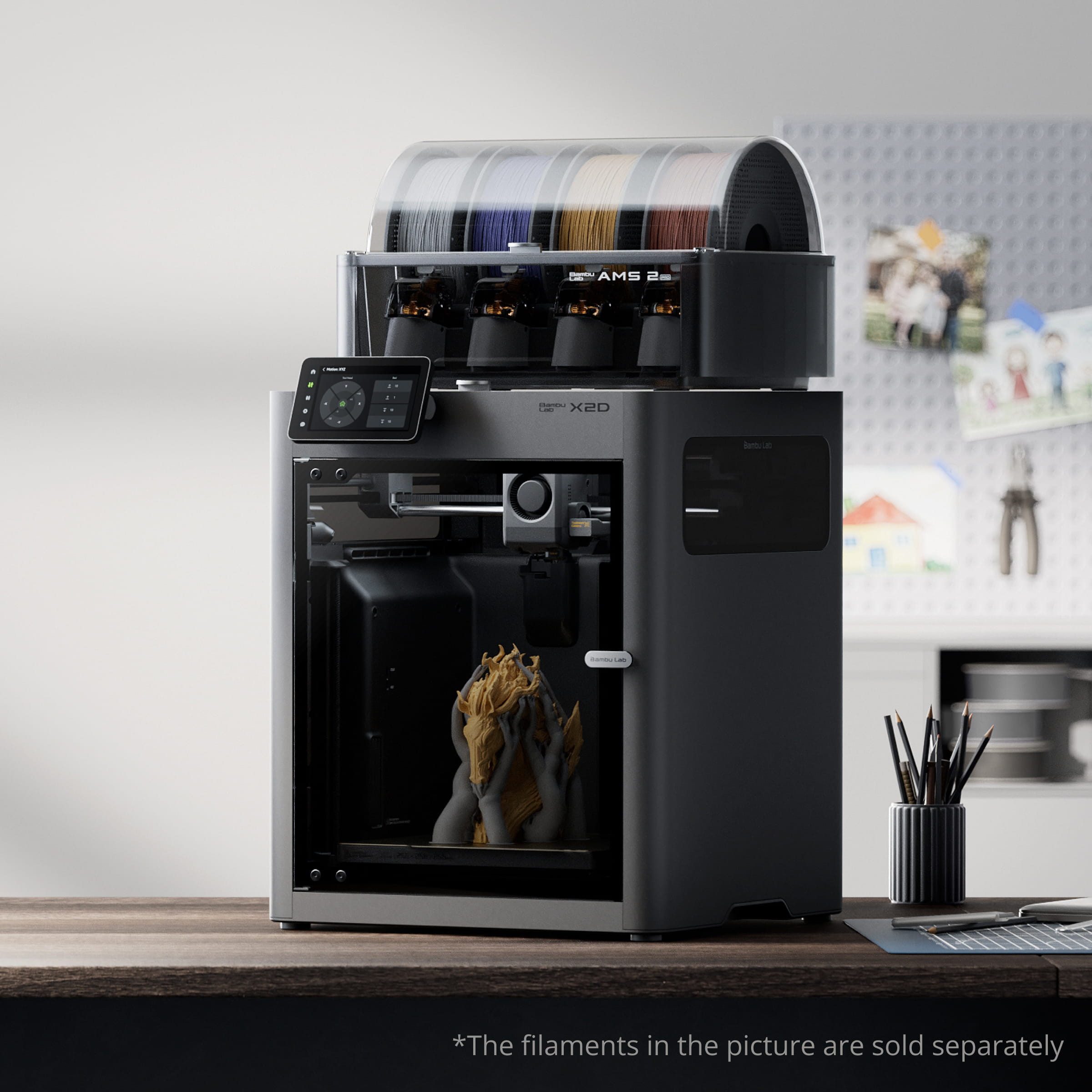 Bambu Lab 3D-Drucker Bambu Lab X2D Combo 3D Drucker, Mechanisches Dual-Nozzle-System für schnellen, sauberen Druck