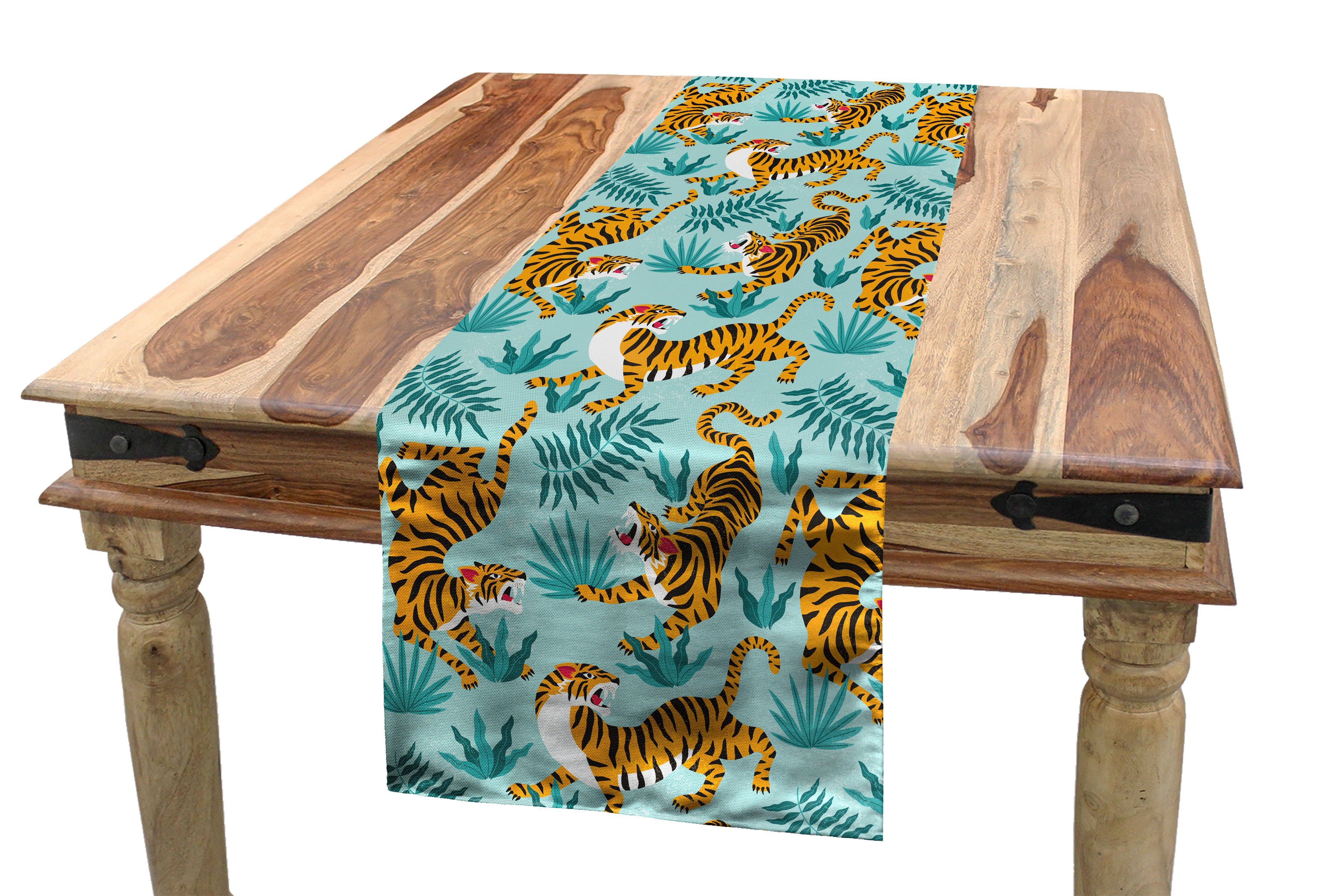 Das beliebteste dieser Woche Abakuhaus Tischläufer Esszimmer Küche Rechteckiger Urwald Dekorativer Wald Exotischen Tropical Tischläufer, Tiger