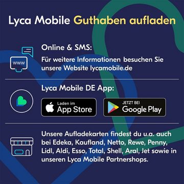 Lyca Mobile Plus Prepaid Smartphone Sim Karte ohne Vertrag Prepaidkarte