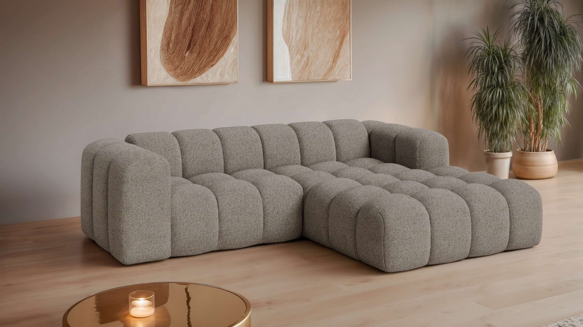 OTTO home Ecksofa KALLIE Design-Sofa mit Wellenunterfederung, Bubble-Optik, günstig online kaufen