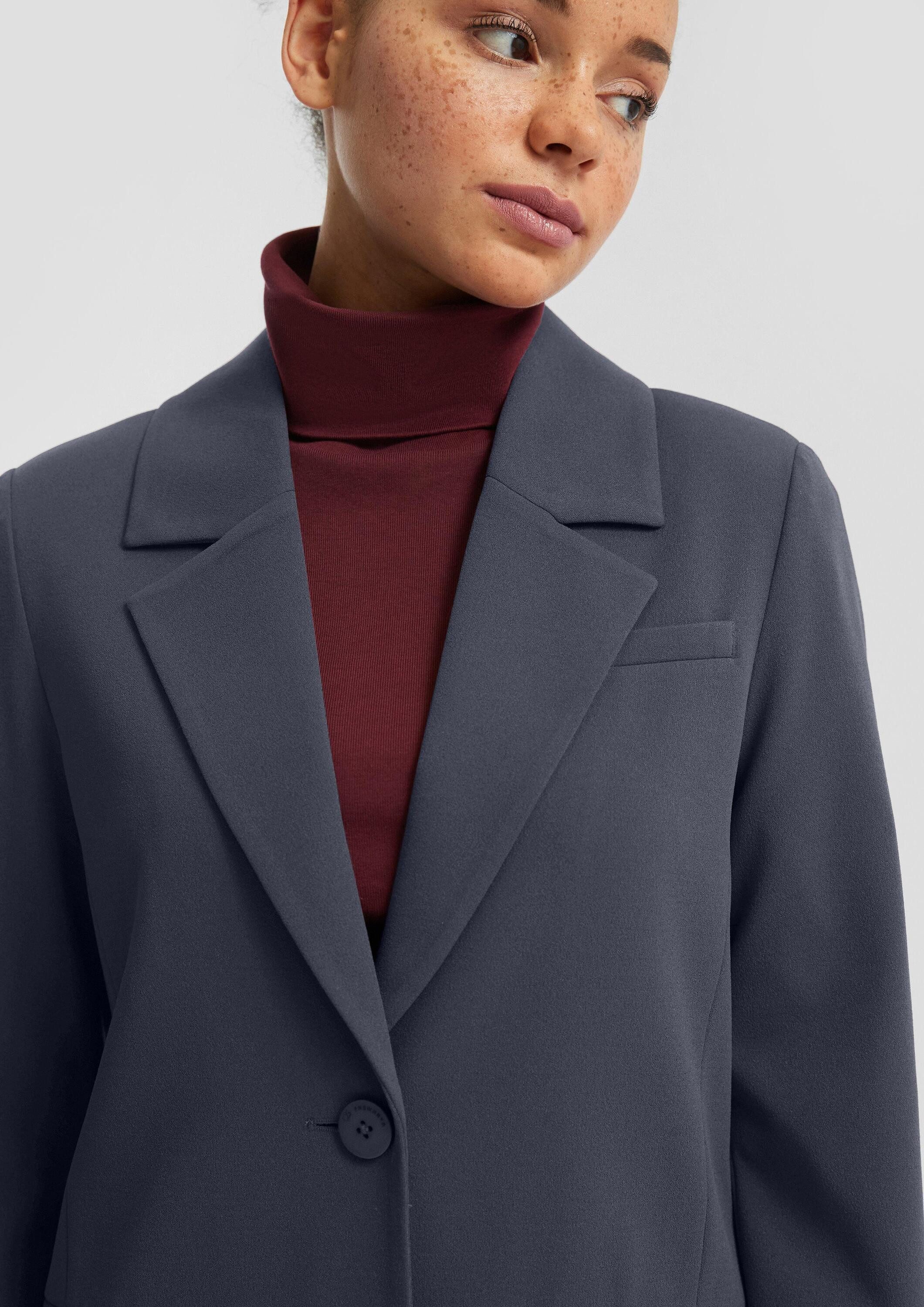 QS Jackenblazer Indoor-Blazer Blazer mit Reverskragen aus Interlockjersey – Bild 3 von 5