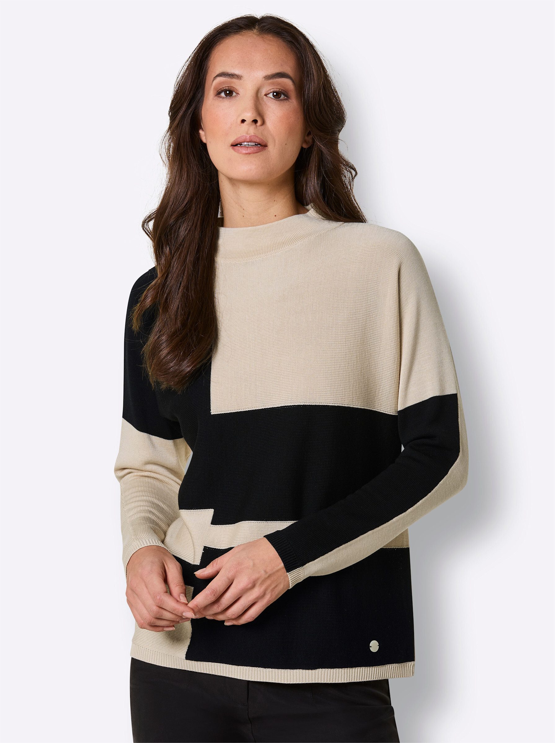 Strickpullover Merino-Lyocell-Pullover Langarm