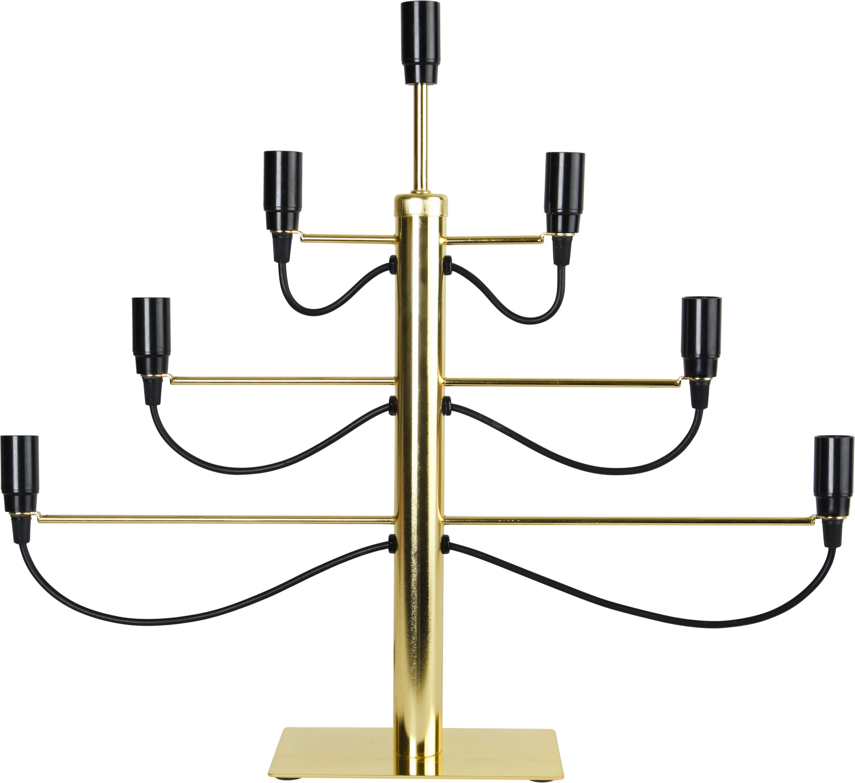 STAR TRADING Fensterleuchter Star LED Fensterleuchter Milano, 7 E14 Fassungen Gold, 15W, 6x5,25x1cm