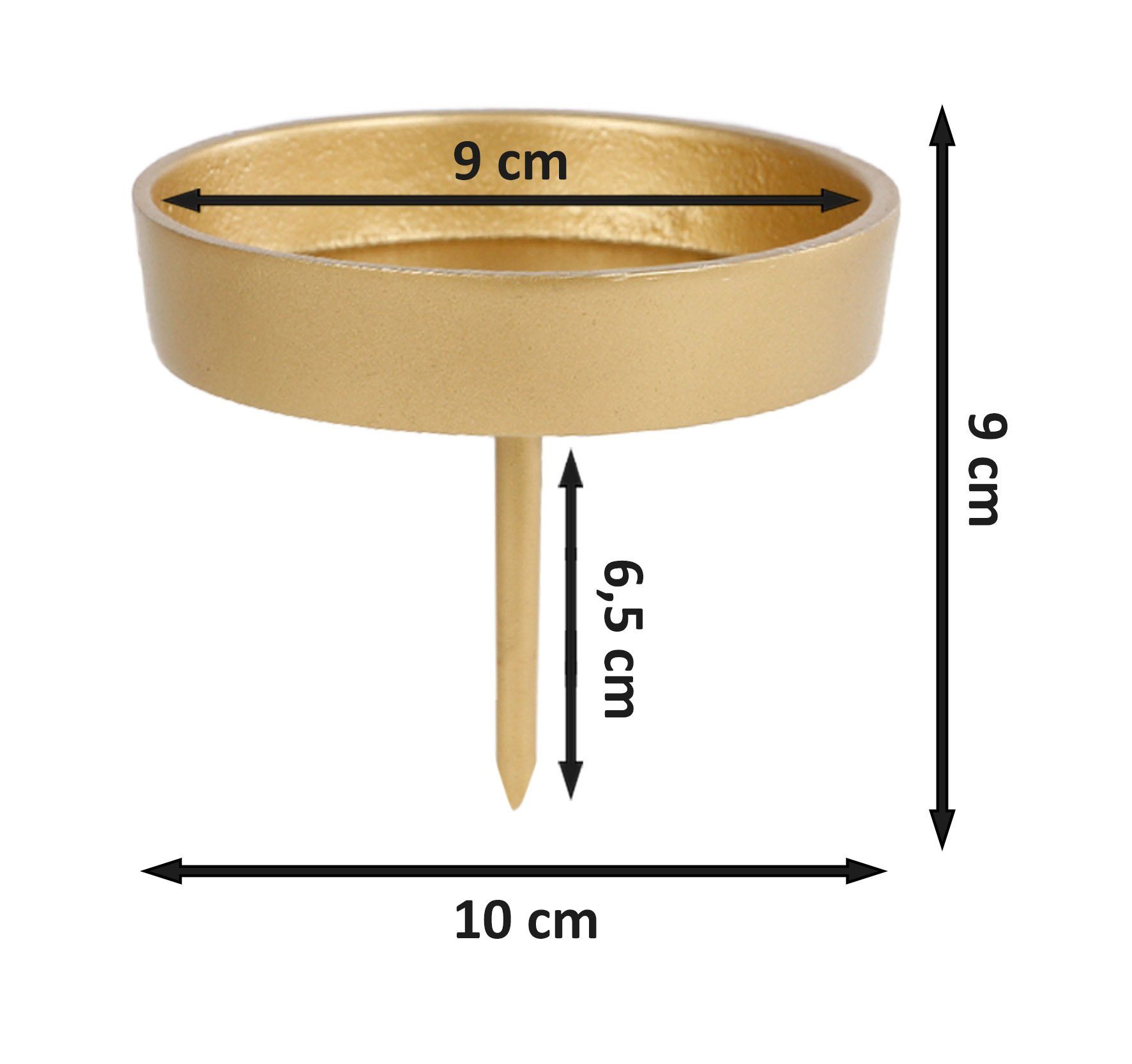 Spetebo Kerzentülle Alu Kerzenpick für Stumpenkerzen 4er Set gold (Set, 4 St., 4er-Set), Metall Kerzenhalter für Kugelkerzen