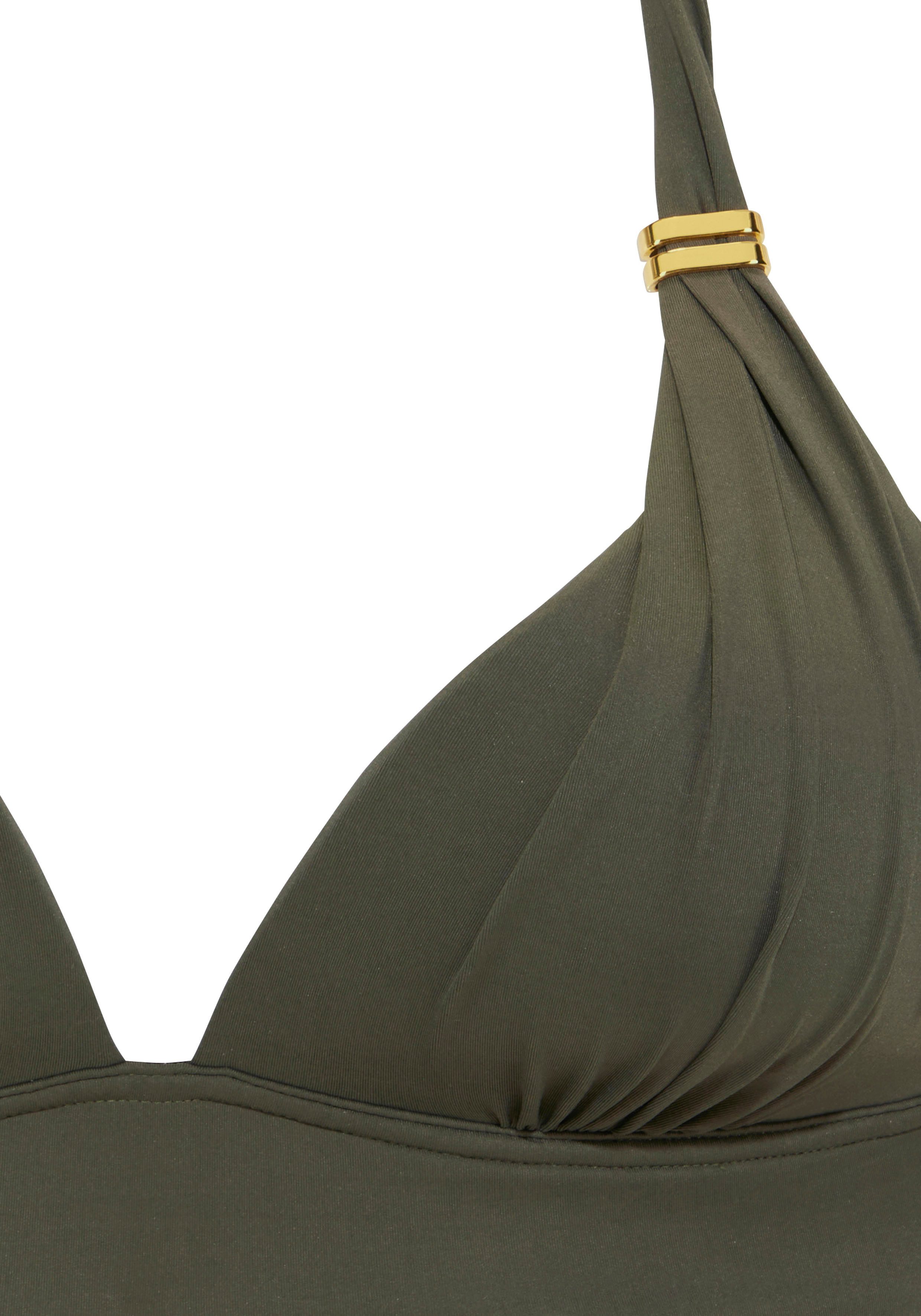 LASCANA Triangel-Bikini Toni mit goldfarbenen Accessoires