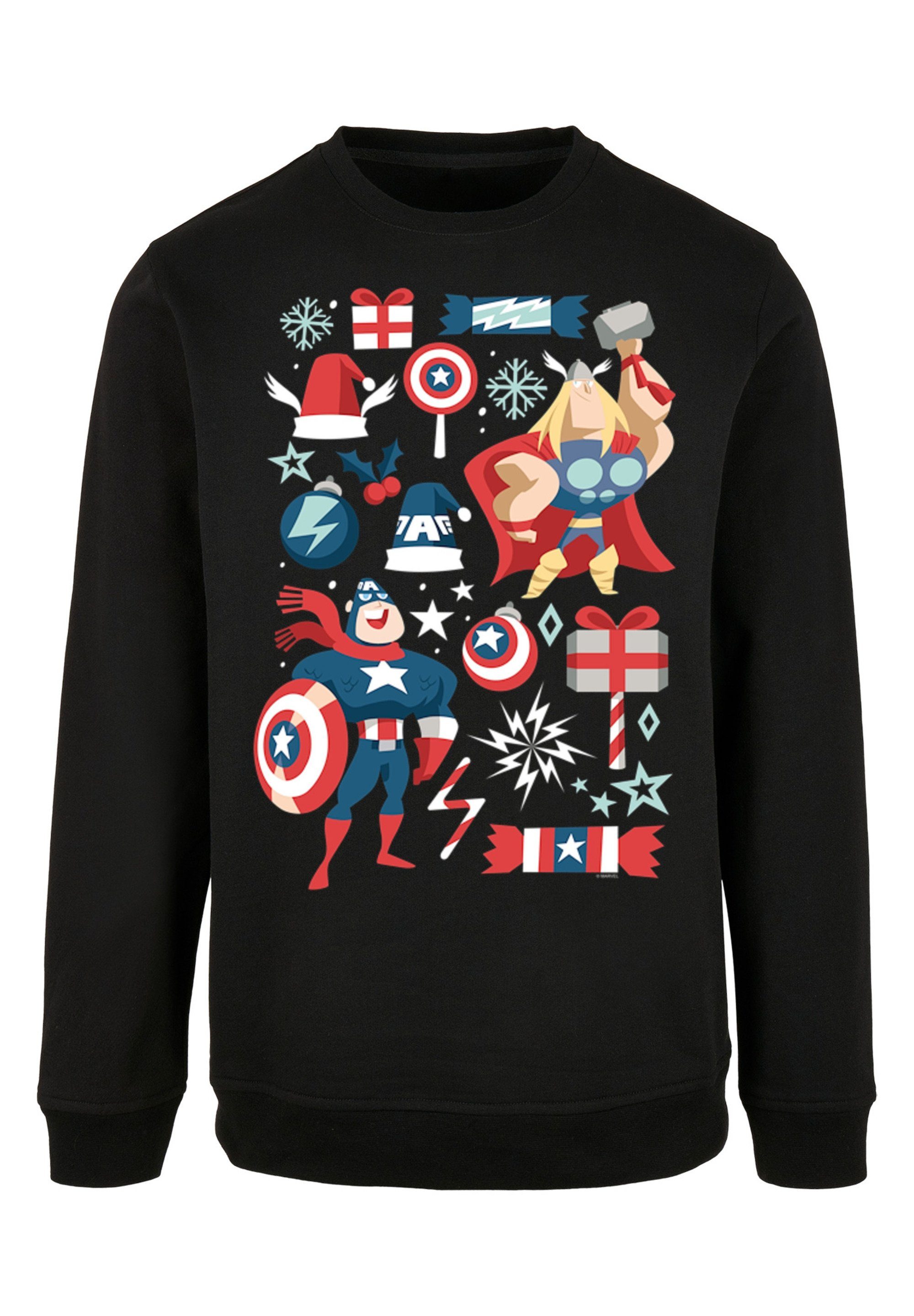 F4NT4STIC Kapuzenpullover Marvel Thor America und Captain Print christmas weihnachten