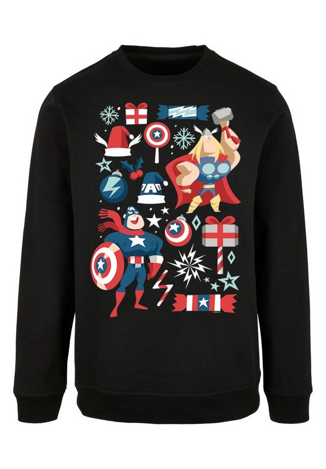 F4NT4STIC Kapuzenpullover Marvel Thor und Captain America christmas  weihnachten Print