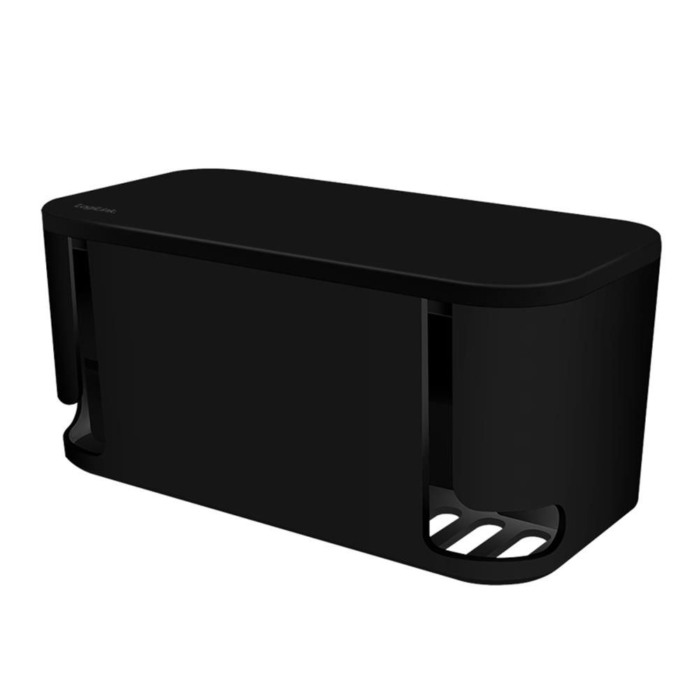 LogiLink Kabelbox LPS281U mit 5-fach-Steckdosenleiste, 3x USB, 285 x 145 x 13 mm, Kabelmanagement Box, Mehrfachsteckdose USB, 3600 W, Alltag, Schwarz