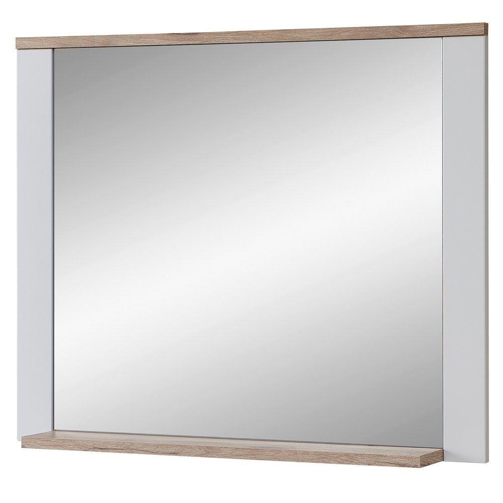 Lomadox Wandspiegel DEVON-36, mit Ablage Garderobe Flur matt grau mit Eiche Landhausstil 98 cm breit