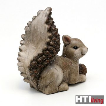 HTI-Living Dekofigur Keramik Eichhörnchen mit Glitter, Keramikfigur Tierfigur Waldtiere