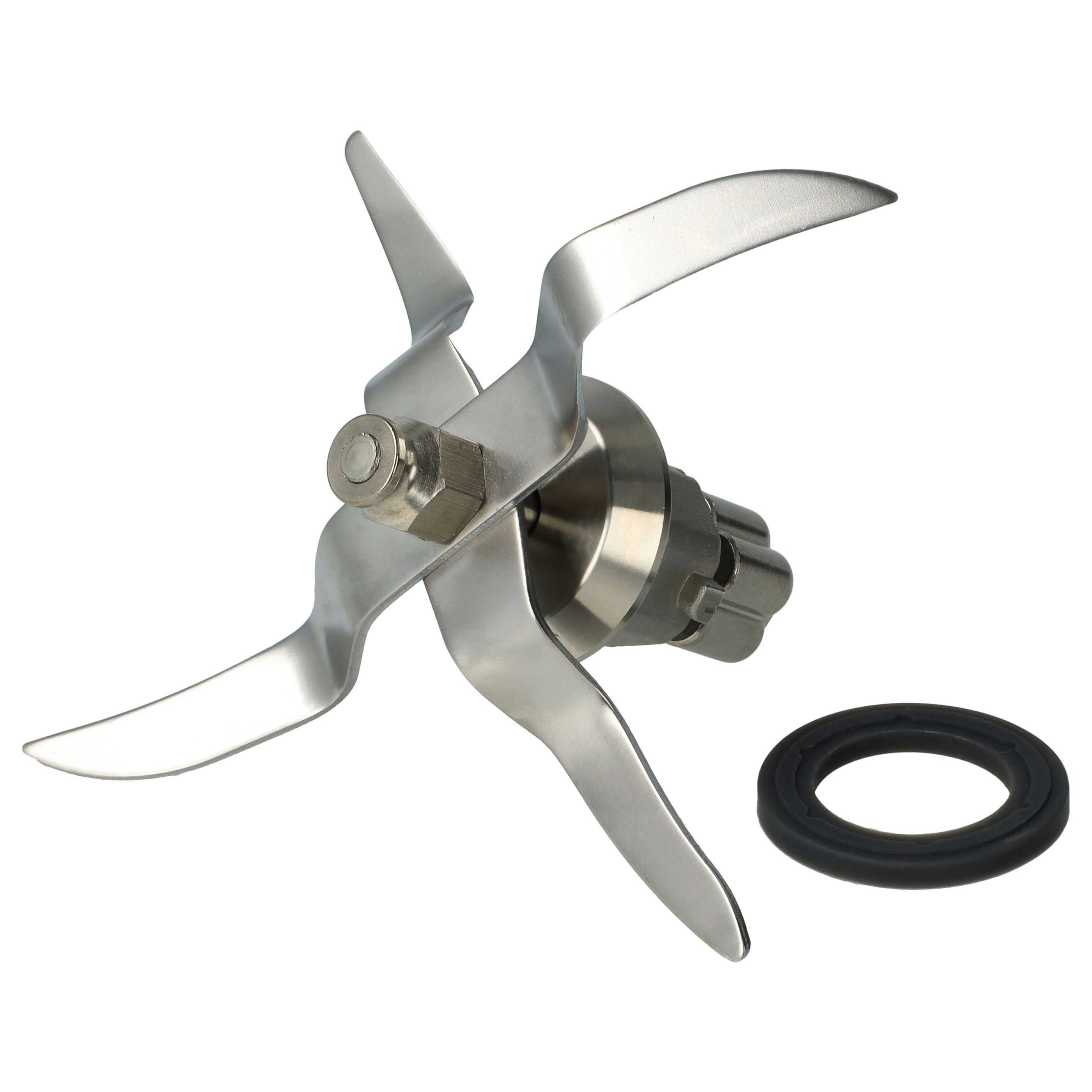 vhbw Mixaufsatz Ersatz für Silvercrest SKMC1200B2-18 für Küchenmaschine, Zubehör für Küchenmaschine Silvercrest SKMC1200B2-18, Abnehmbar, Multifunktions-Klinge, Spülmaschinenfest, Umdrehbare