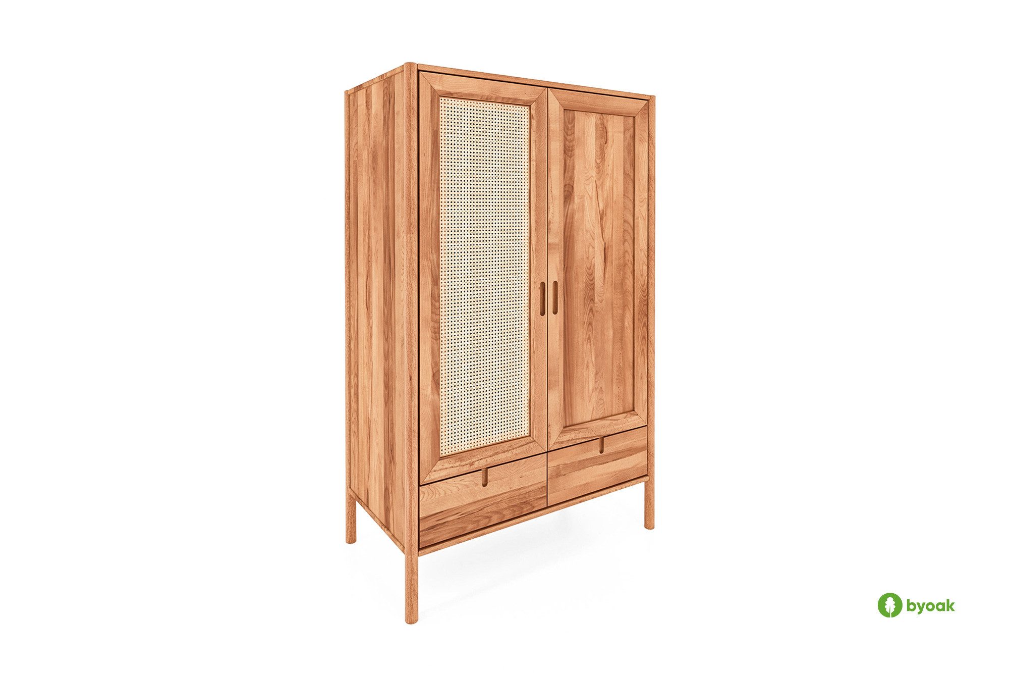 byoak Kleiderschrank POLA aus Massivholz, Naturgeölt