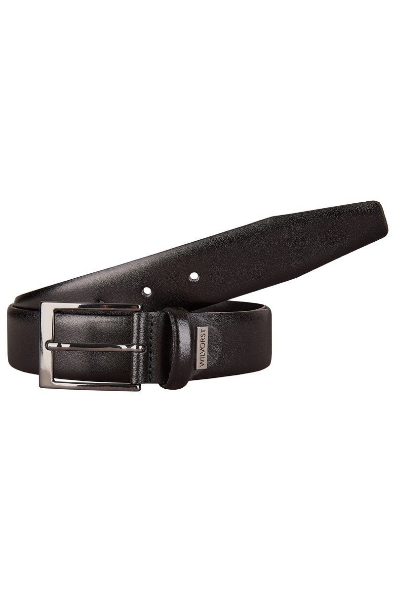 Wilvorst Ledergürtel Wilvorst GÜRTEL Herren Anzug-Gürtel Glattleder Schwarz