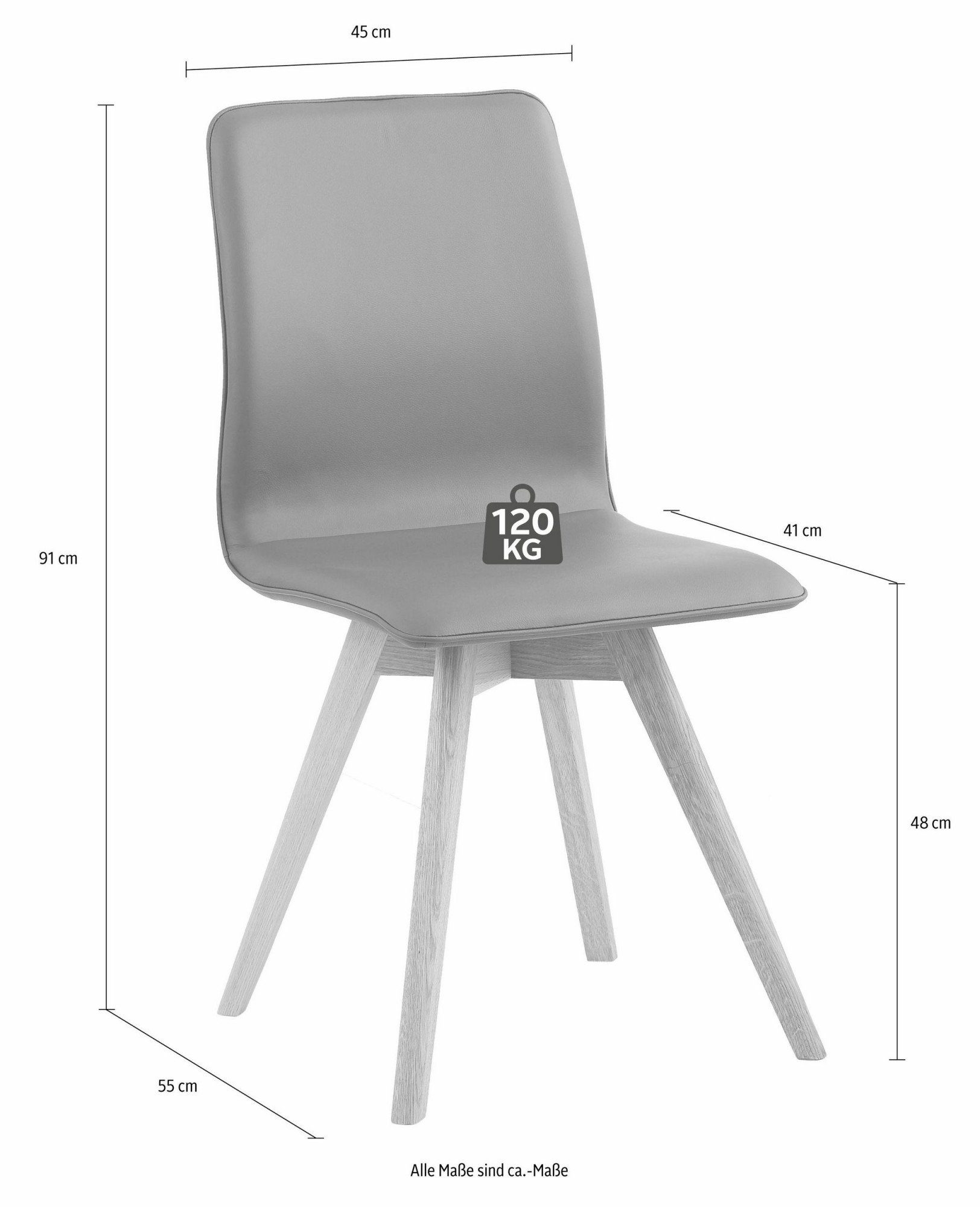 mit 2 St), Massivholzbeinen (Set, Rania andas 4-Fußstuhl