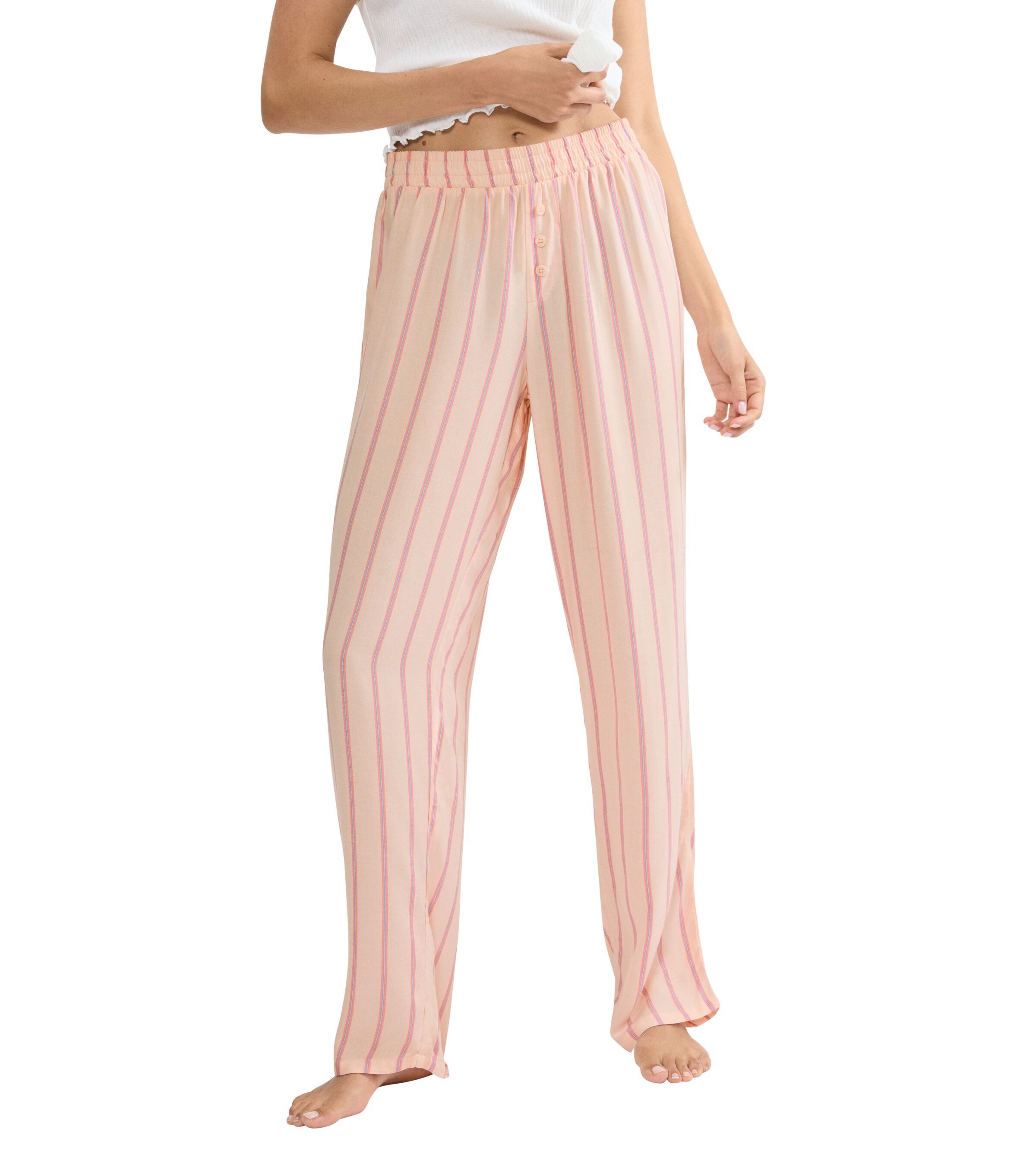 Triumph Pyjamahose Mix & Match Trousers Viscose 01 Gummizug, gestreift, leicht