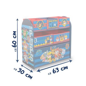 W&O Products B.V. Standregal PAW PATROL Regal, Aufbewahrungsbox mit sechs Fächern, Spielzeugregal
