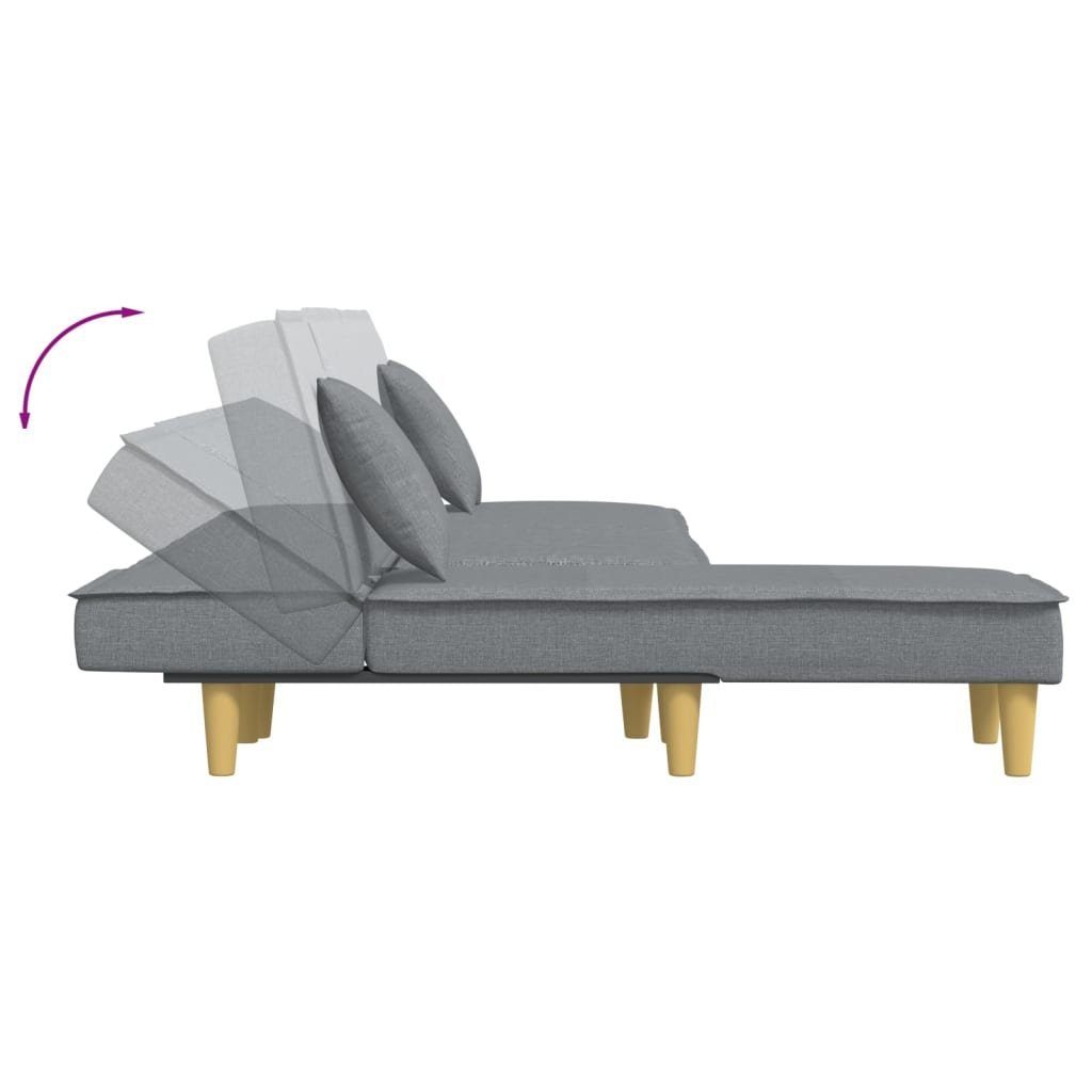 cm Sofa in vidaXL L-Form Schlafsofa Stoff 255x140x70 Hellgrau