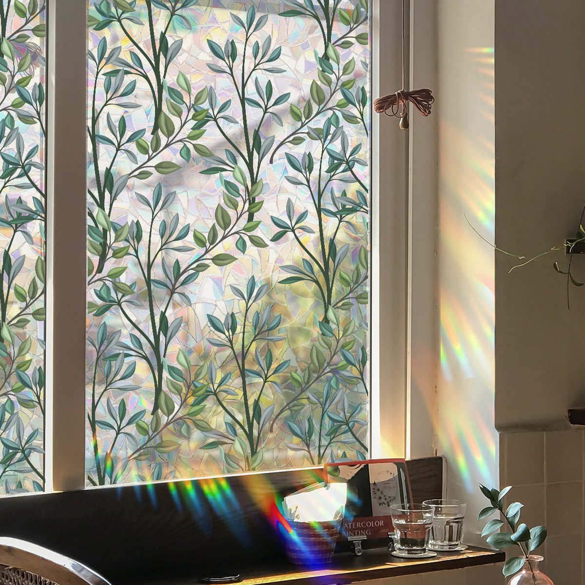 Coonoor Fensterfolie Sichtschutzfolie for Fenster, Grüne günstig online kaufen