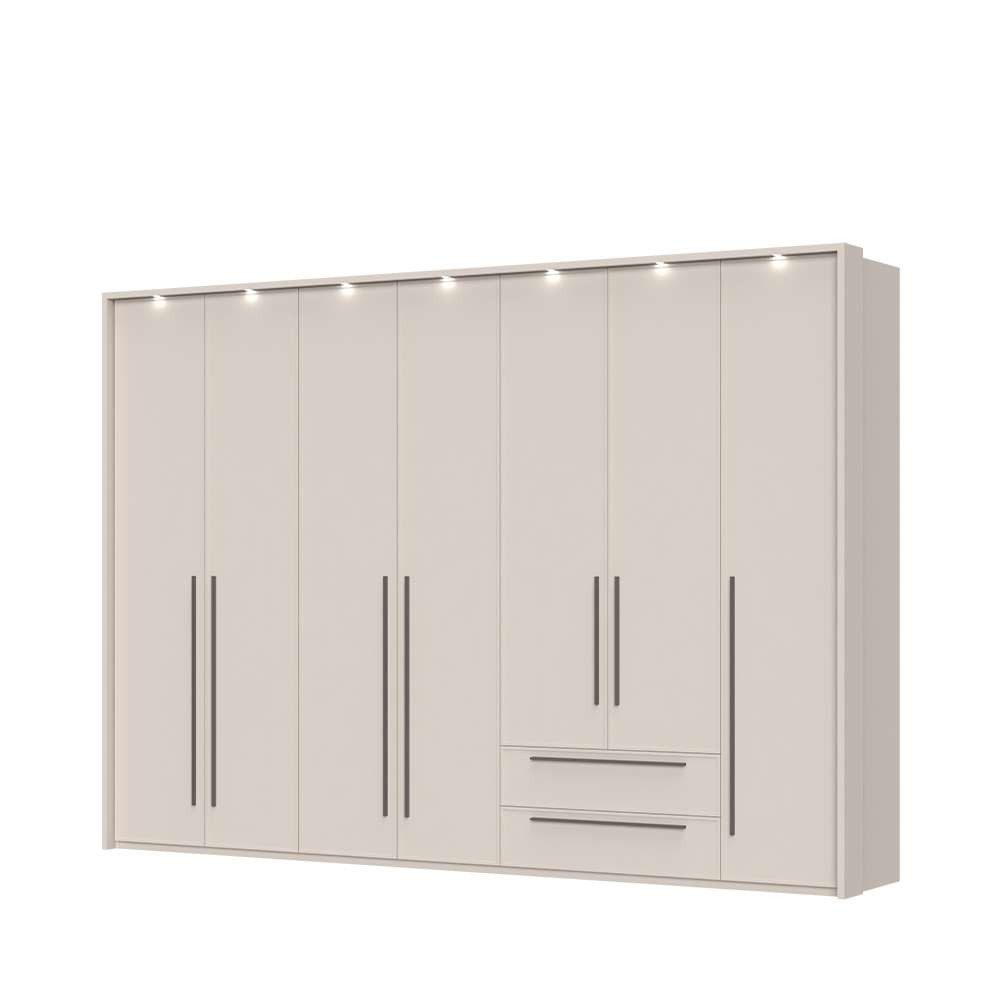 OTTO home Drehtürenschrank Opera mit oder ohne Kranz inkl. LED-Bel.,B 227,272,317 oder 362 cm UV lackiert, Soft Close Funktion, Höhenverstellbare Füße