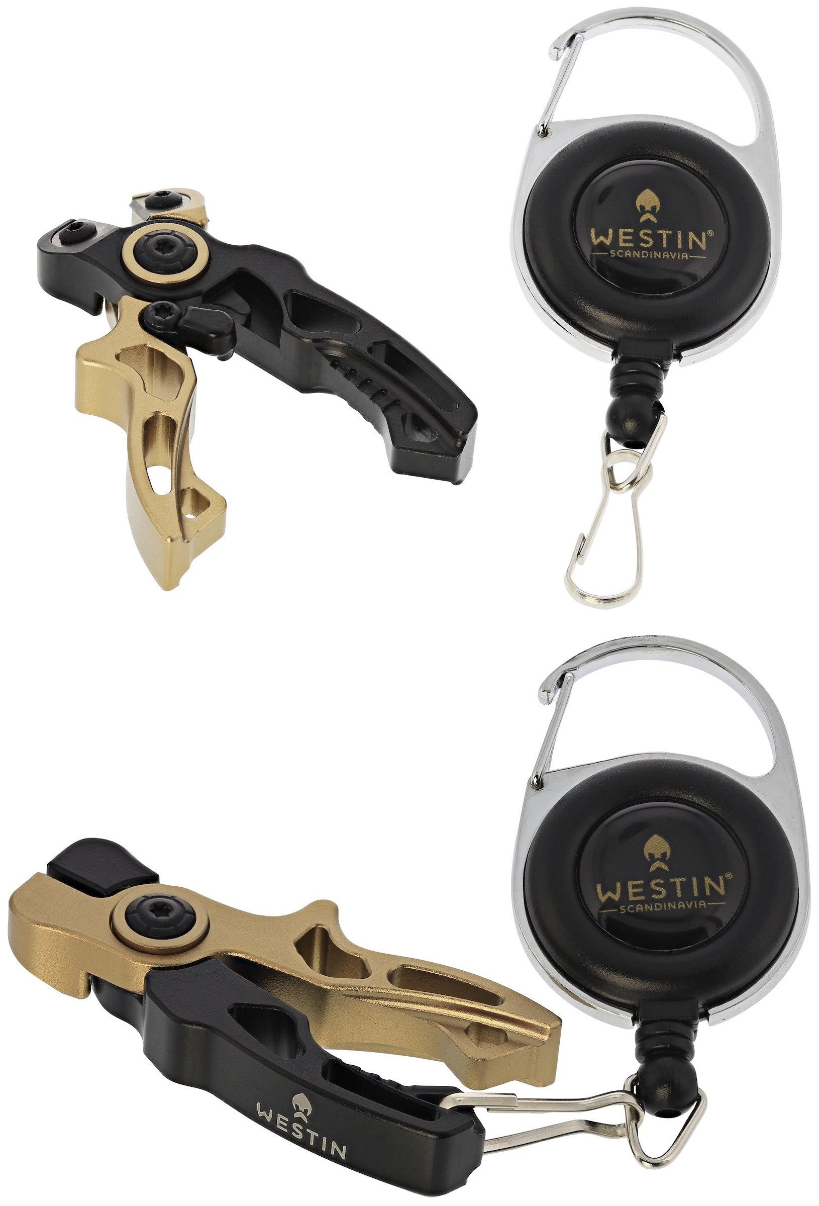 Westin Fishing Cutter Micro Line Cutter + Pin on Reel - SET Cuttermesser Aluminium Angeln, (Inklusive Pin-on-Rolle und Ersatzklingen), Hochwertige Aluminiumlegierung, Langlebig und korrosionsbeständig