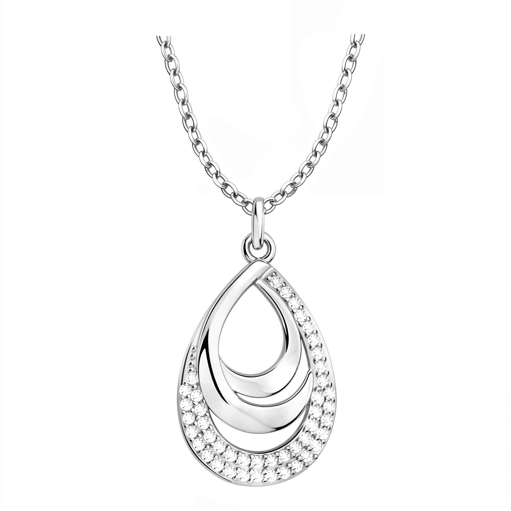 Sofia Milani Kette mit Anhänger Oval (No information, No information), 925 Silber Damen Schmuck - N0906