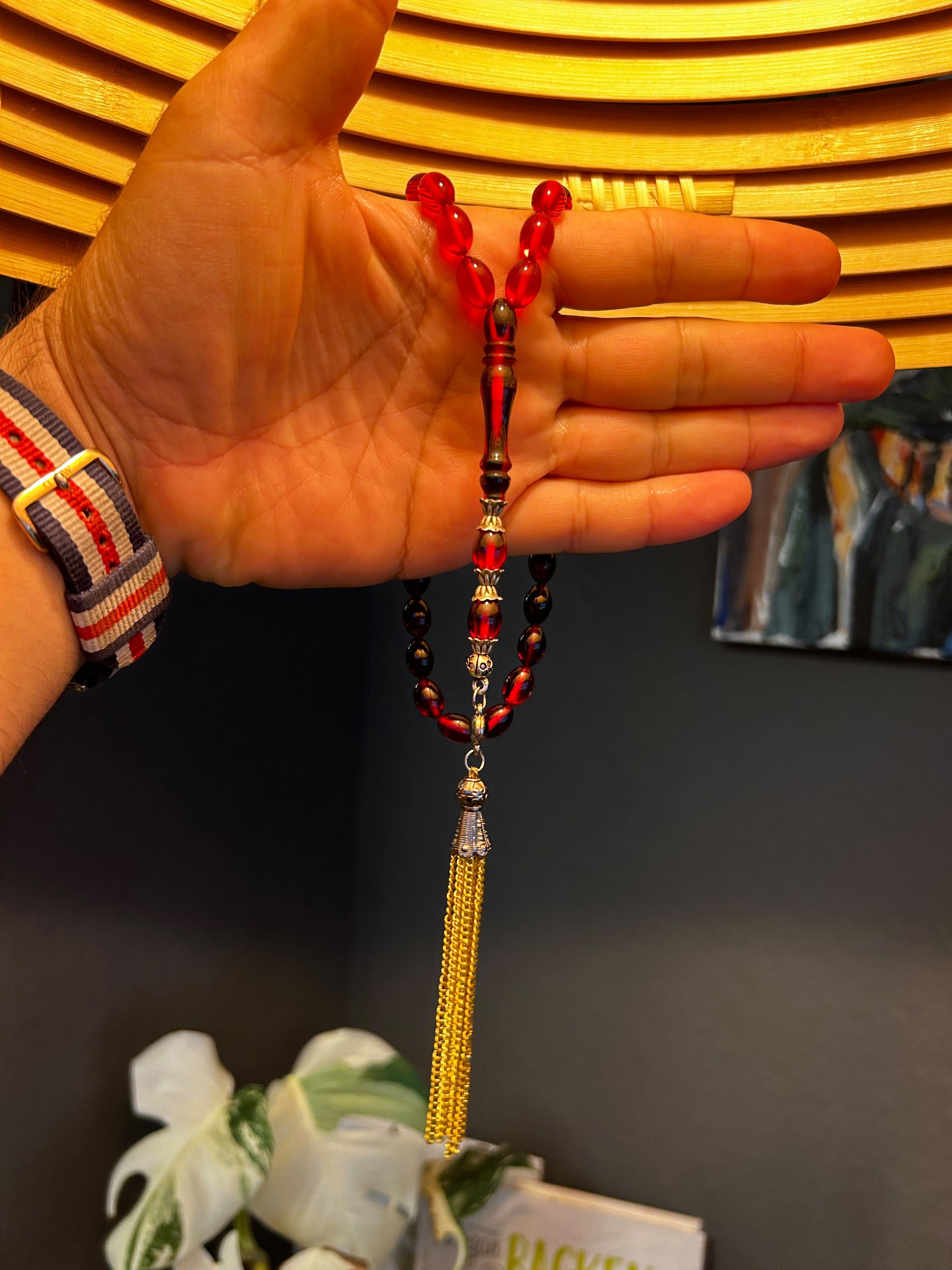 TesbihBid Kettenanhänger Misbaha Amber Bakalite Gebetskette faturan Tesbih Prayerbeads islam 33