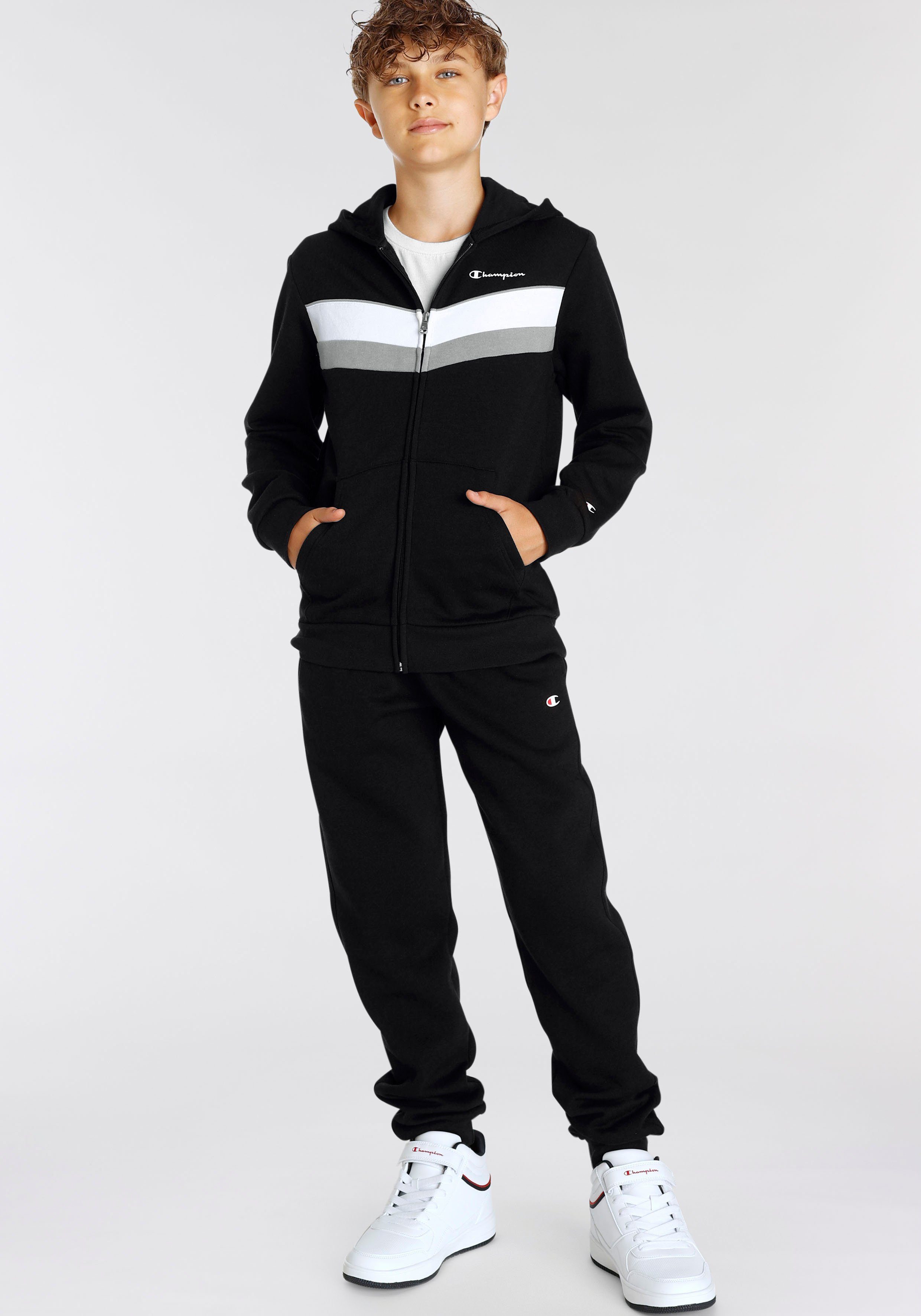 Champion Jogginganzug Full Zip Kinder Sweatsuit - schwarz für