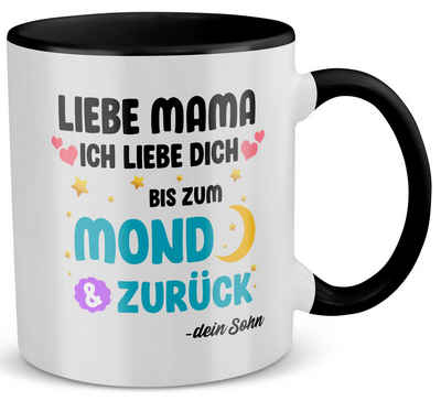 22Feels Tasse Mama Geschenk von Sohn Muttertag Geburtstag Mutter Weihnachten Frauen, Keramik, Made in Germany, Spülmaschinenfest, Zweifarbig