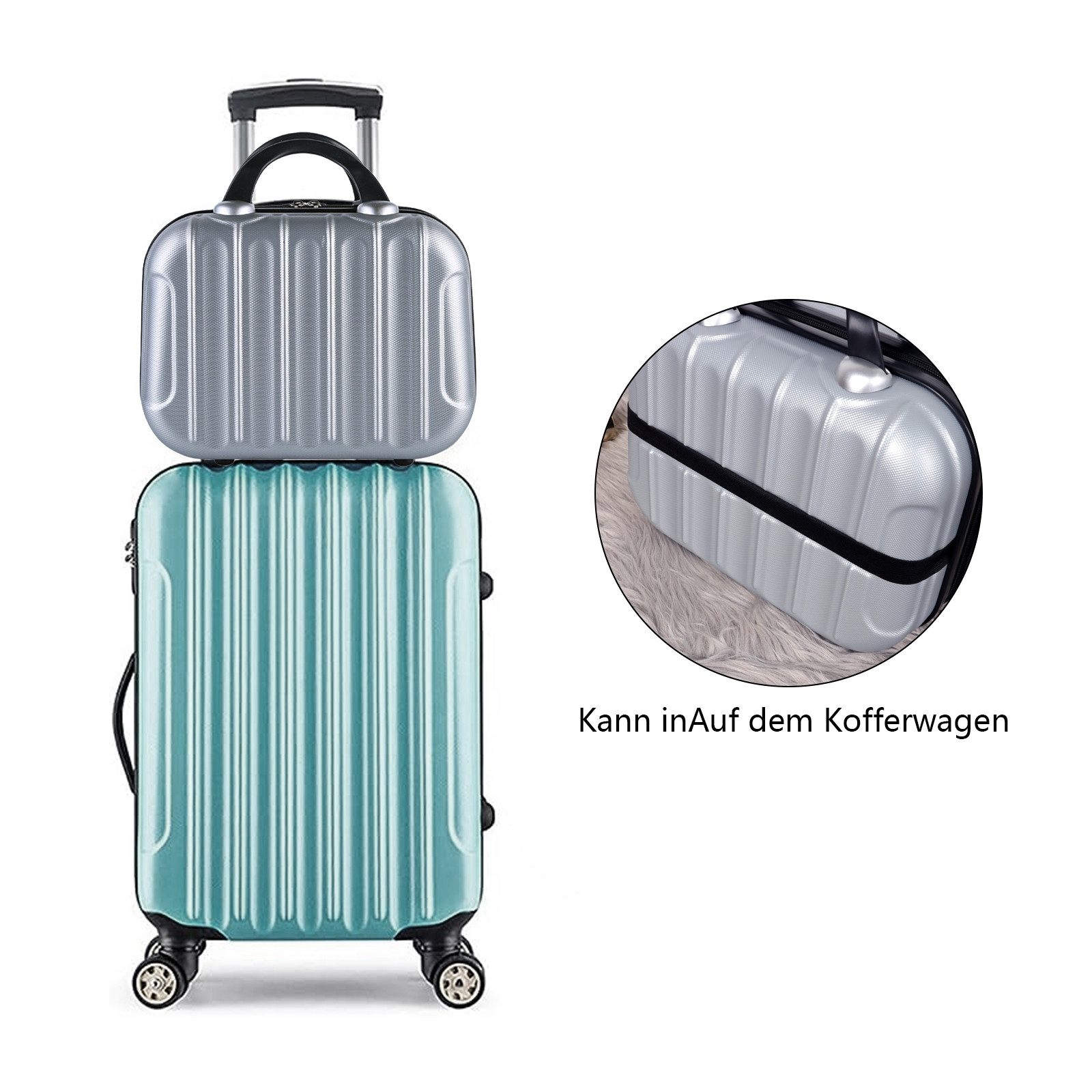 CALIYO Kosmetikkoffer Tragbare Make-up Organizer Box Kosmetikkoffer Make-up Koffer, für Kosmetiktasche für Reise Kulturbeutel auf Trolley befestigbar