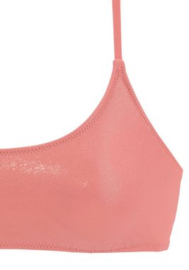 LASCANA Bustier-Bikini mit goldfarbener Glanzbeschichtung