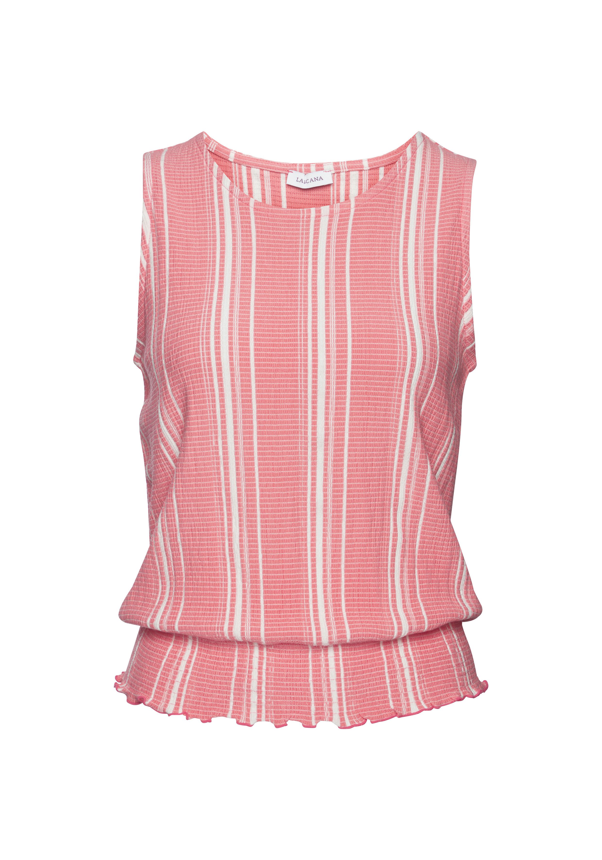 LASCANA Tanktop aus strukturierter Ware, sommerliches Top mit Streifen. € 26,99