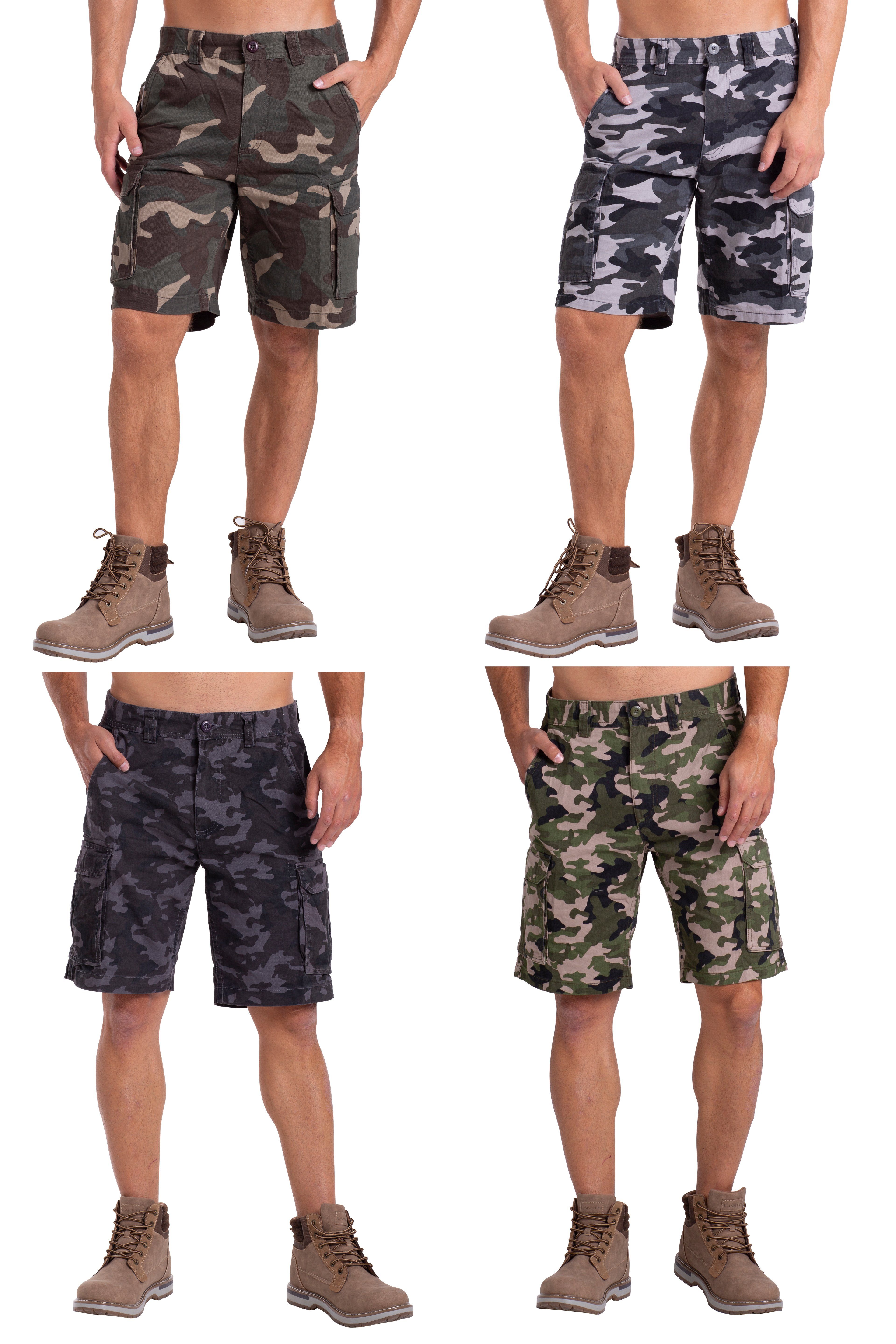 Herren Cargo Tarnmuster Sommer Camouflage Shorts Bermuda kurze Hose Camouflage 