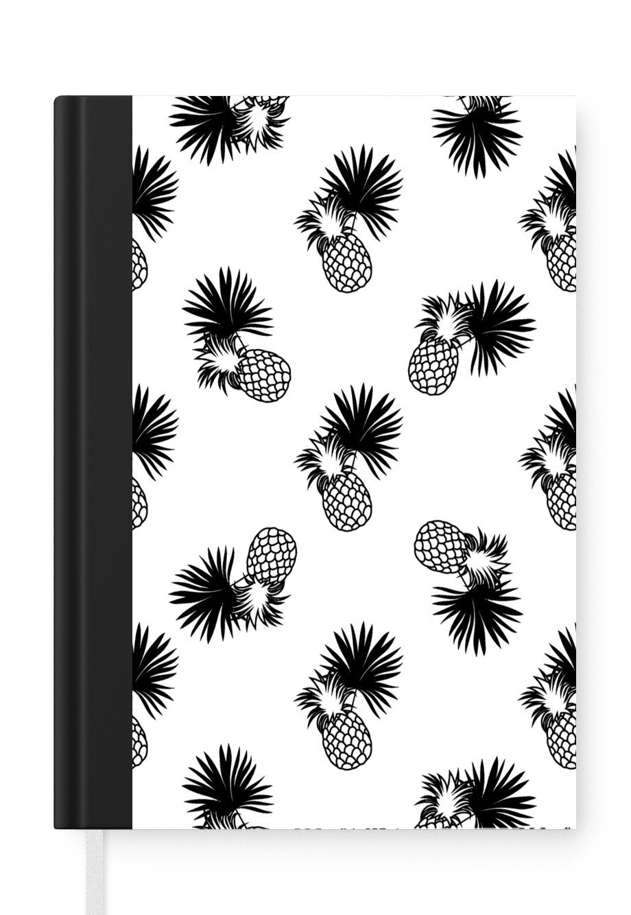 MuchoWow Notizbuch Ananas - Muster - Dschungel, Journal, Merkzettel, Tagebuch, Notizheft, A5, 98 Seiten, Haushaltsbuch