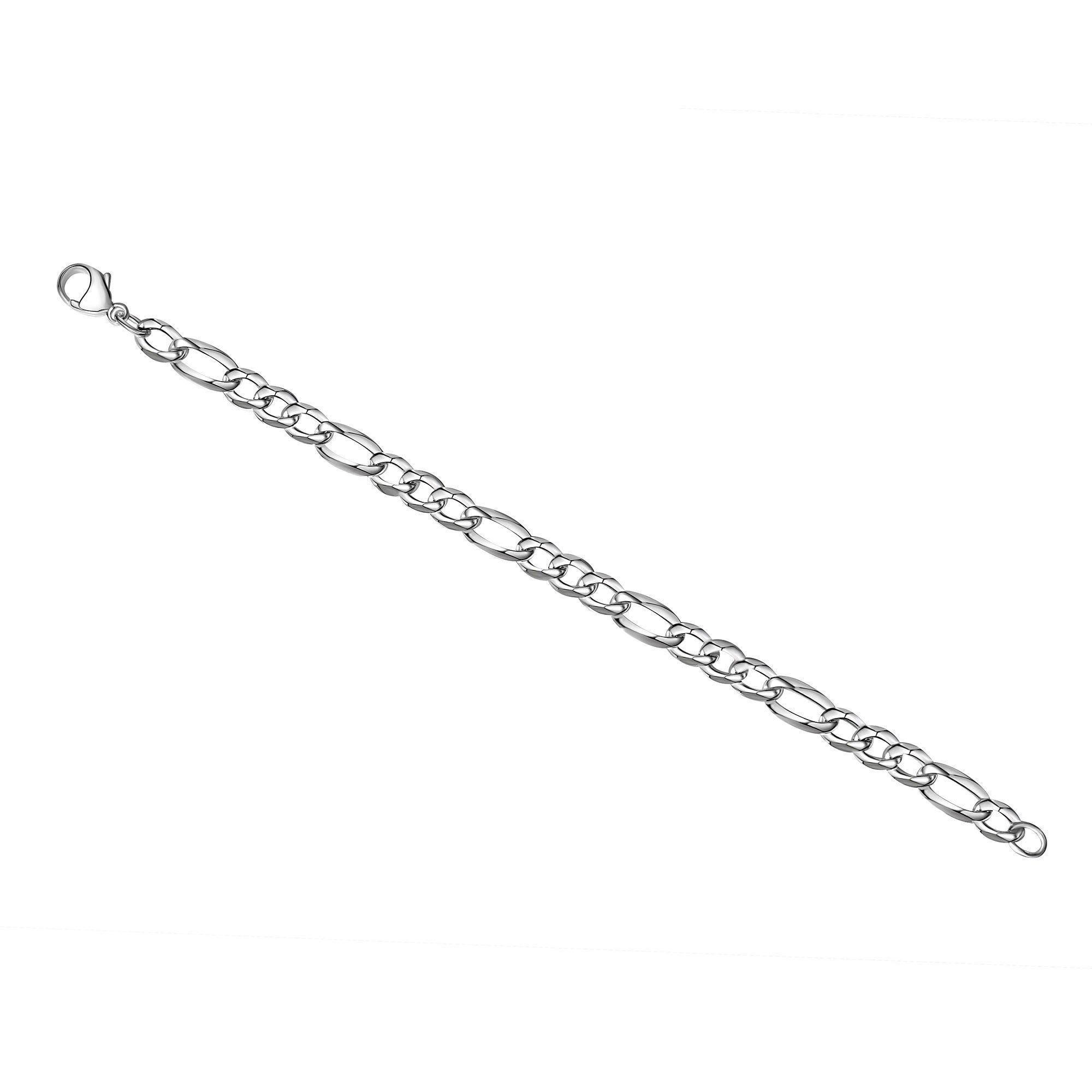 Vivance Armband 925/- Sterling Silber weiß Armband Figarokette 23 cm