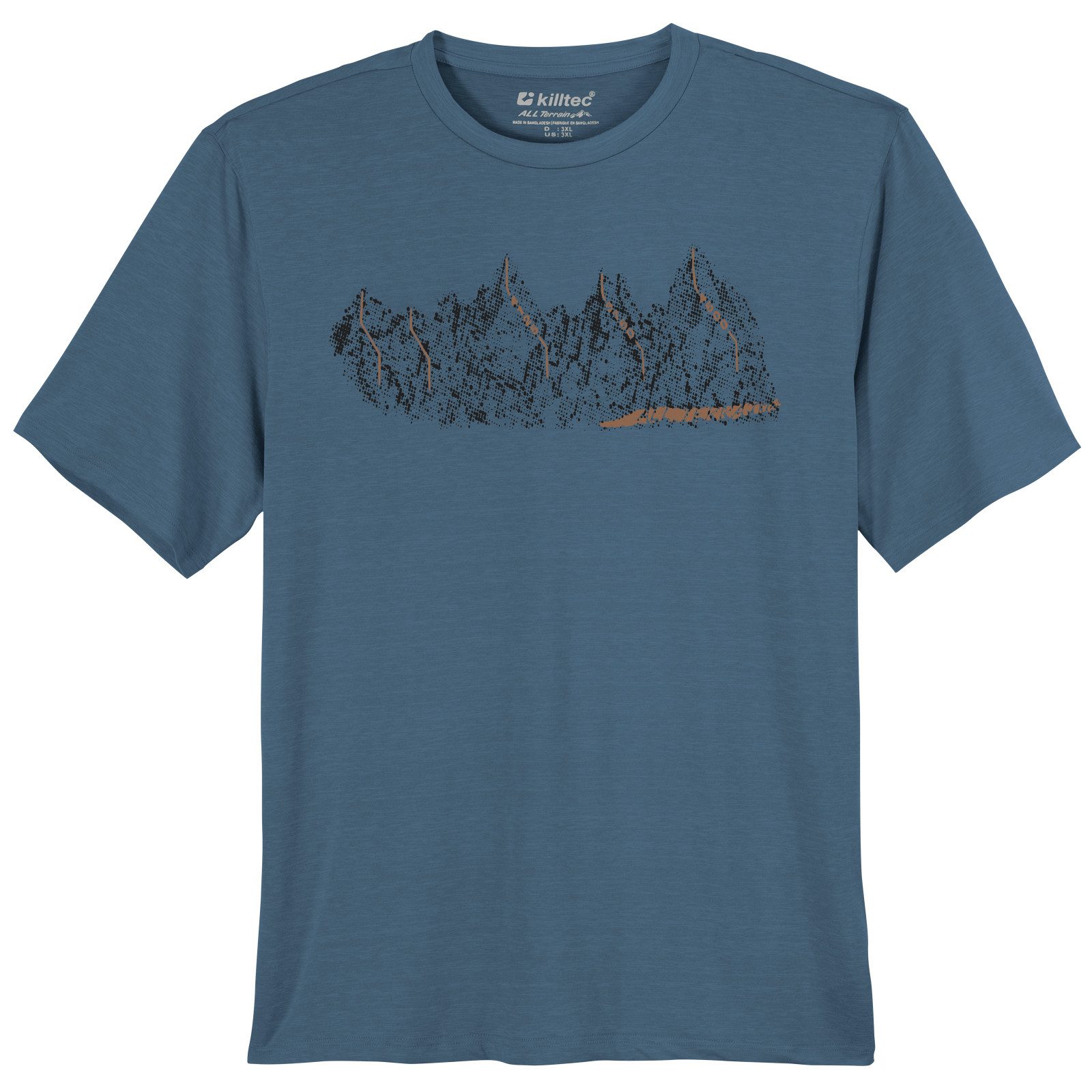 Killtec Rundhalsshirt Killtec XXL Print Funktionsshirt LILLEO rauchblau