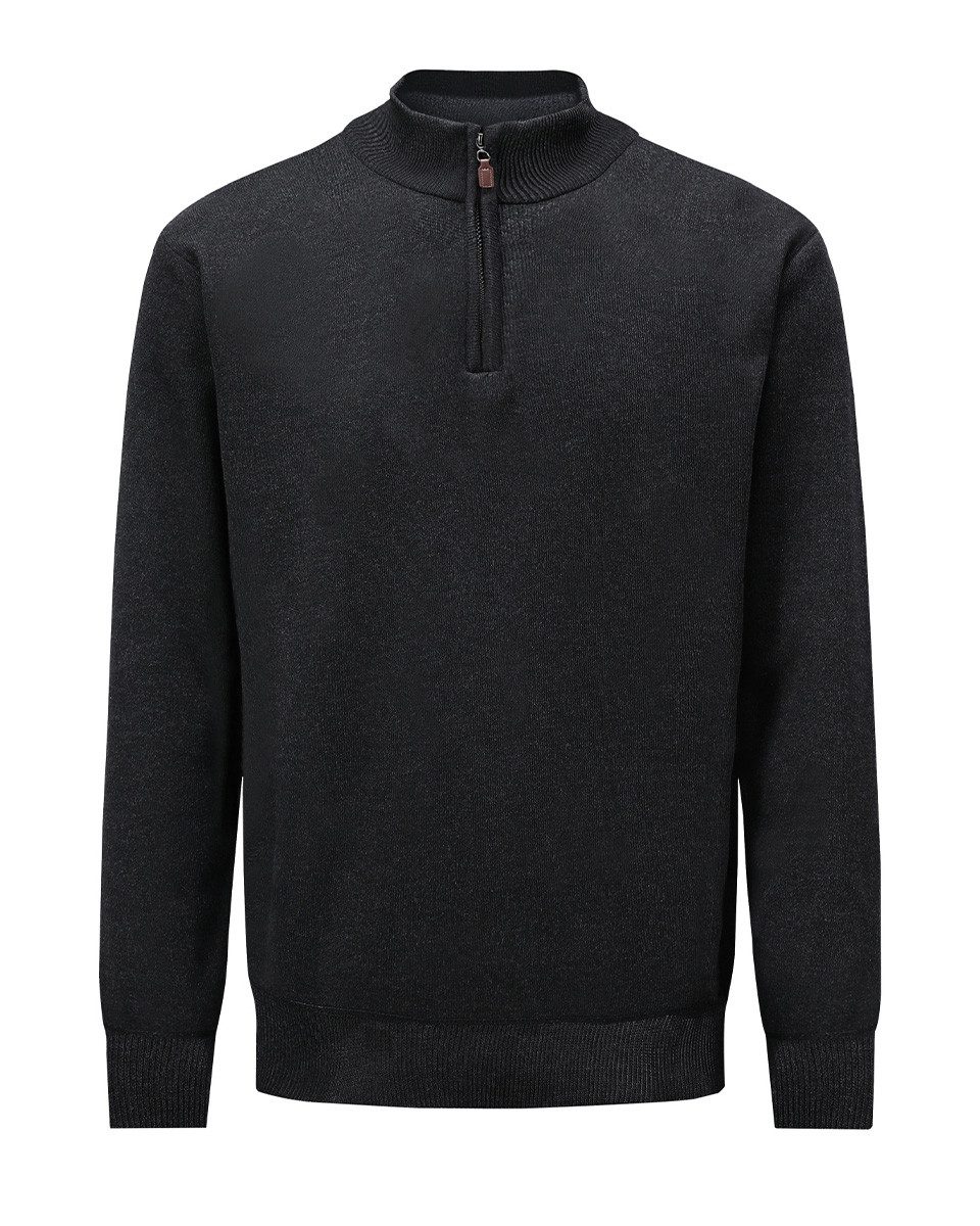Allthemen Strickpullover Herren Strickpullover mit Halb-Reißverschluss lockere Passform