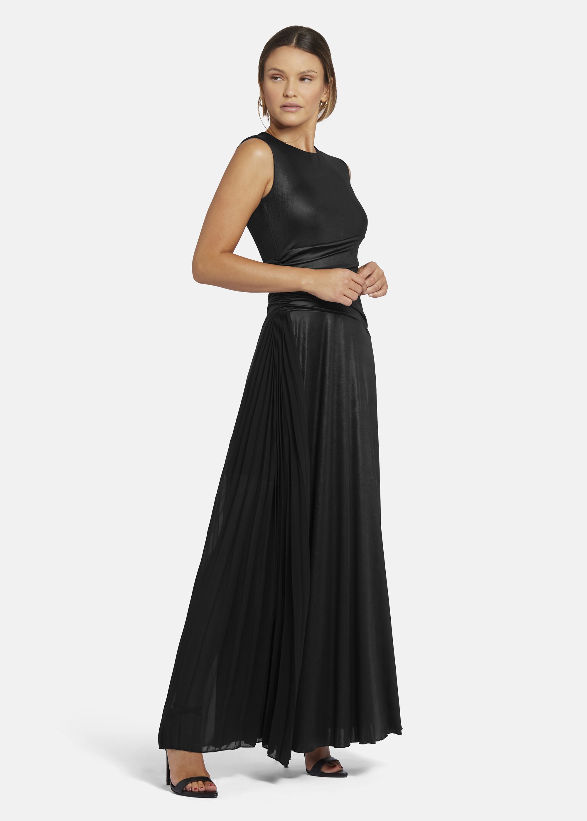 Nicowa Abendkleid POLIWIA (1-tlg) aus Metallic-Jersey mit Plissee-Einsatz a günstig online kaufen