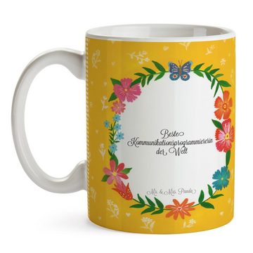 Mr. & Mrs. Panda Tasse Kommunikationsprogrammiererin - Geschenk, Gratulation, Abschluss, Tee, Keramik