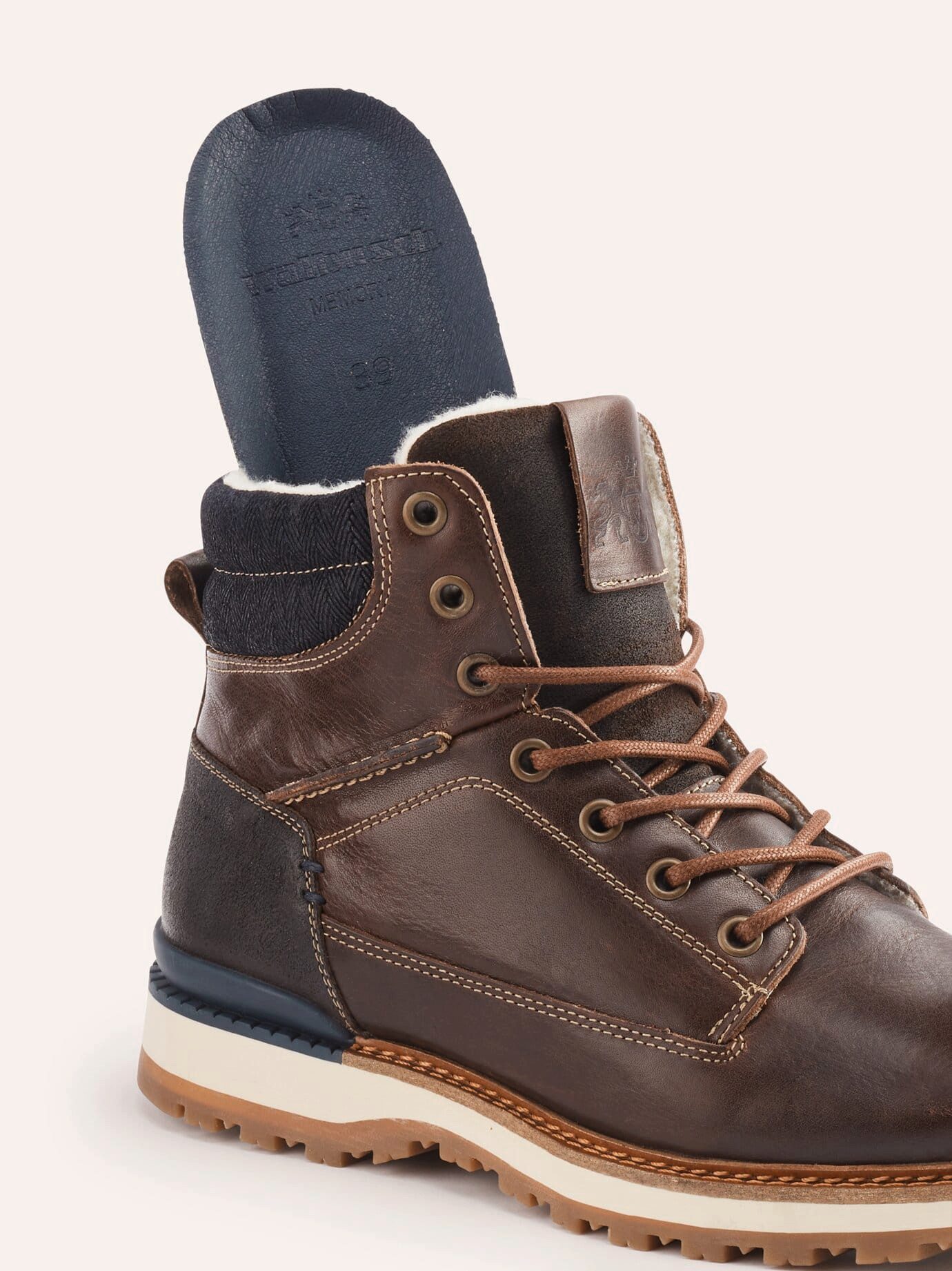 Walbusch Herren Thermo Stiefel Rindleder warm gefüttert Profilsohle Weite G Stiefel Seitlicher Reißverschluss, herausnehmbare Decksohle, rutschfest