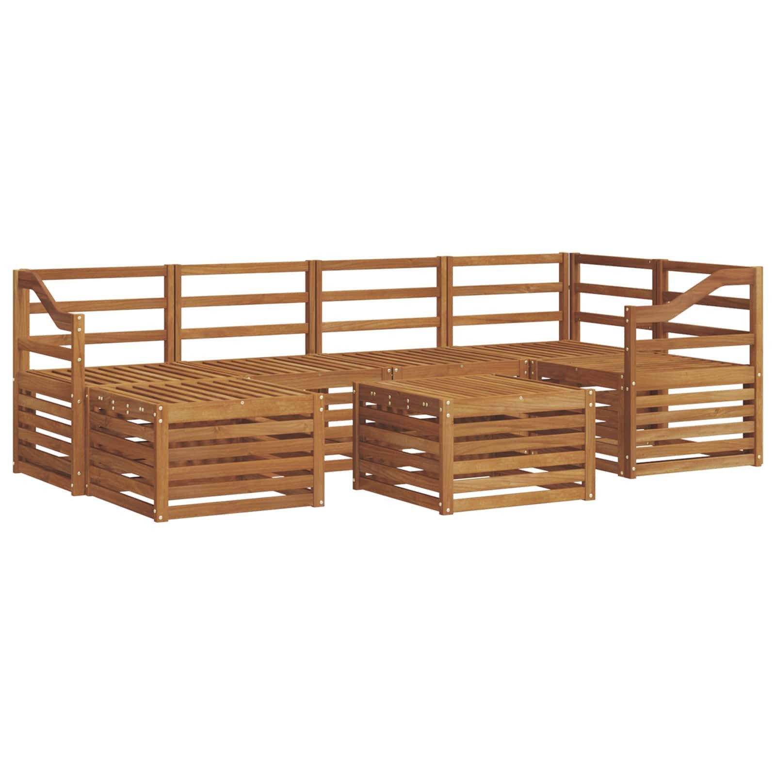 vidaXL Gartenlounge-Set Outdoor-Sofagarnitur 7 Stk. Natur Polyester, (7-tlg)