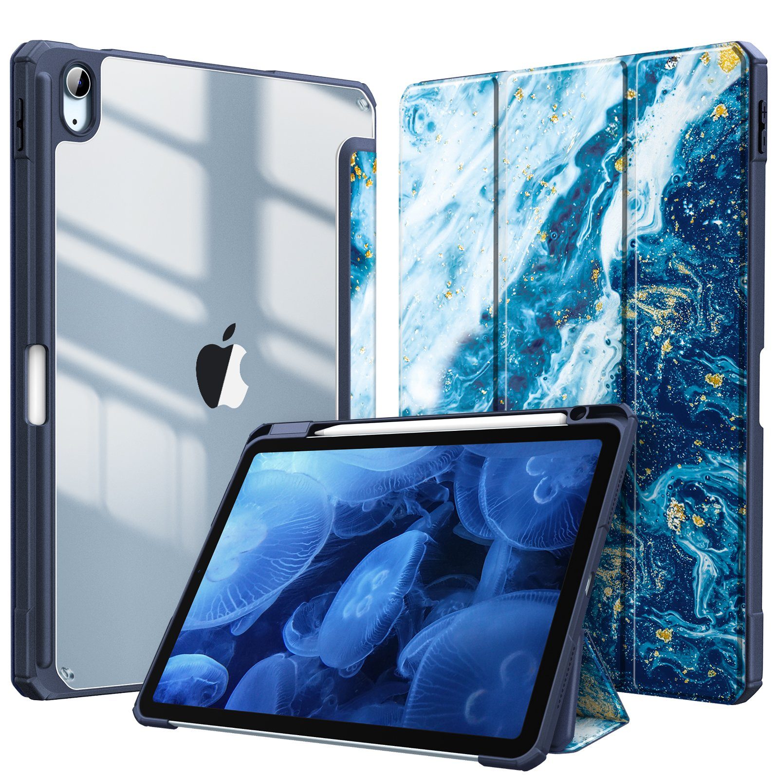 Matepad Paper Custodia Intelligente In Pelle Per IPad Air 1 E 2 - Color Smeraldo, Magnetica, Con Risveglio Automatico Cover Magnetica Ipad Air - Foto 5