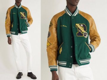 Ralph Lauren Winterjacke POLO RALPH LAUREN Varsity Letterman Bomber Jacket Leather Wool College