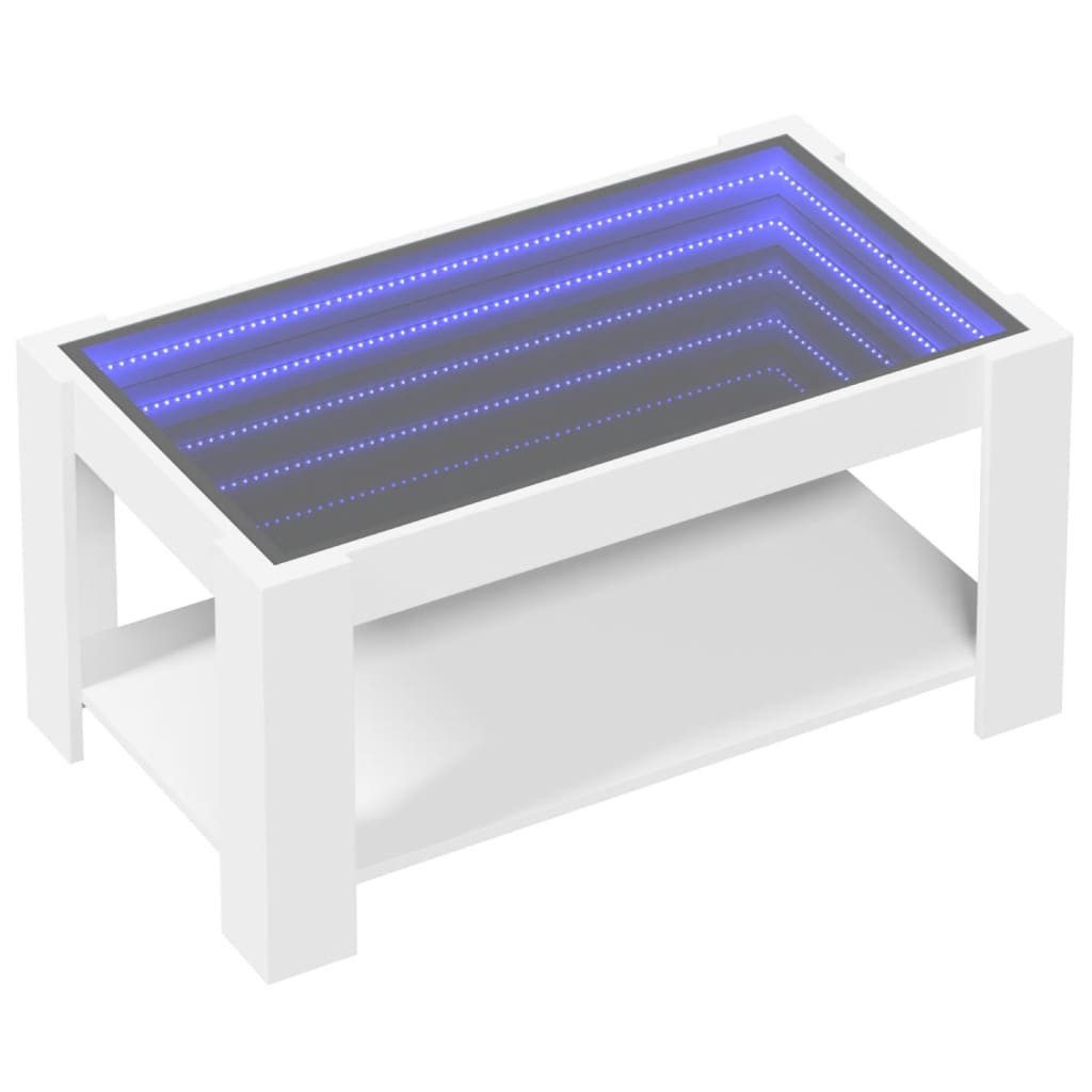 vidaXL Couchtisch LED-Couchtisch Weiß 93x53x45 cm Holzwerkstoff (1-St) günstig online kaufen