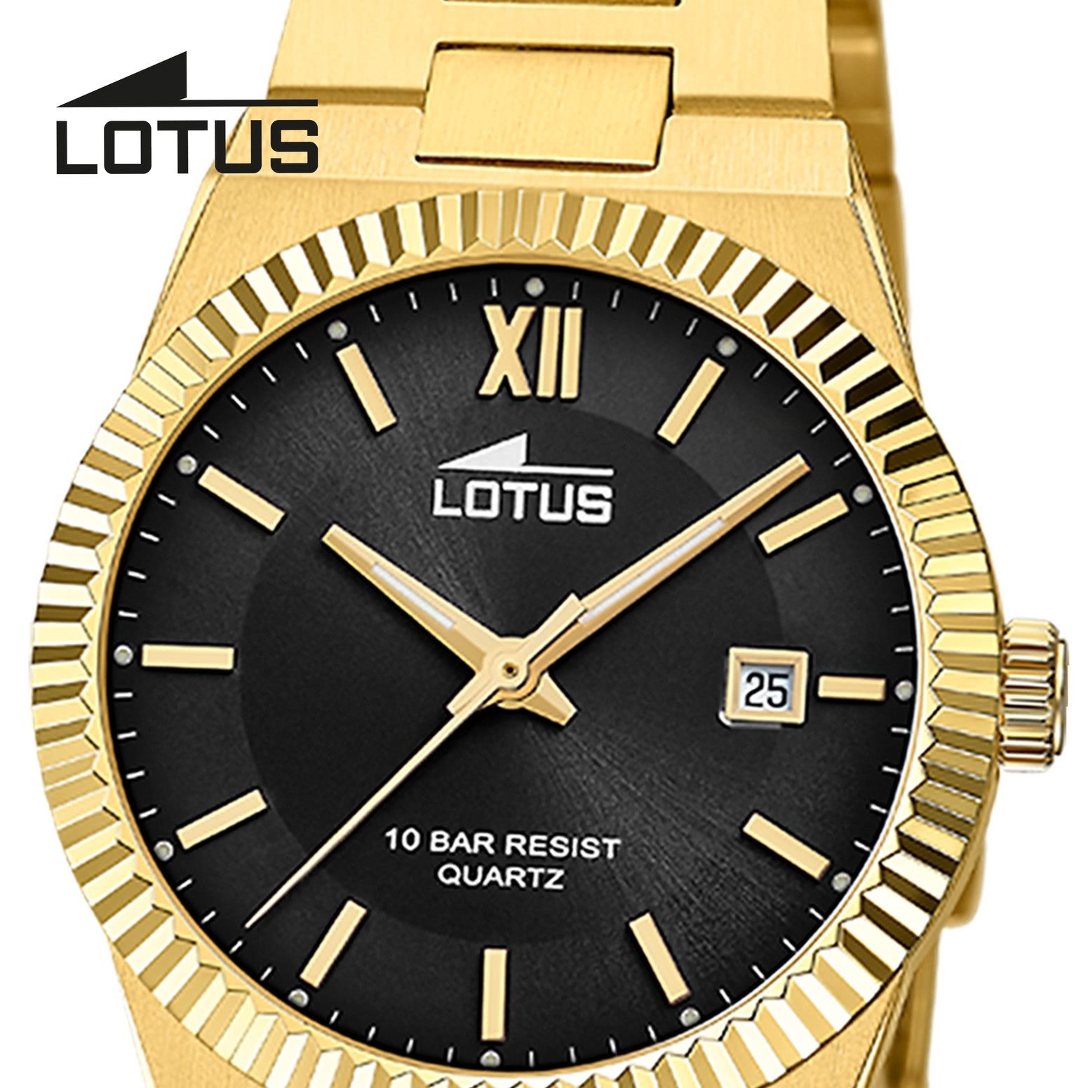 Lotus Chronograph Lotus Damenuhr Edelstahl gold Lotus, (Chronograph), Damen Armbanduhr rund, mittel (ca. 31,5mm), Edelstahl