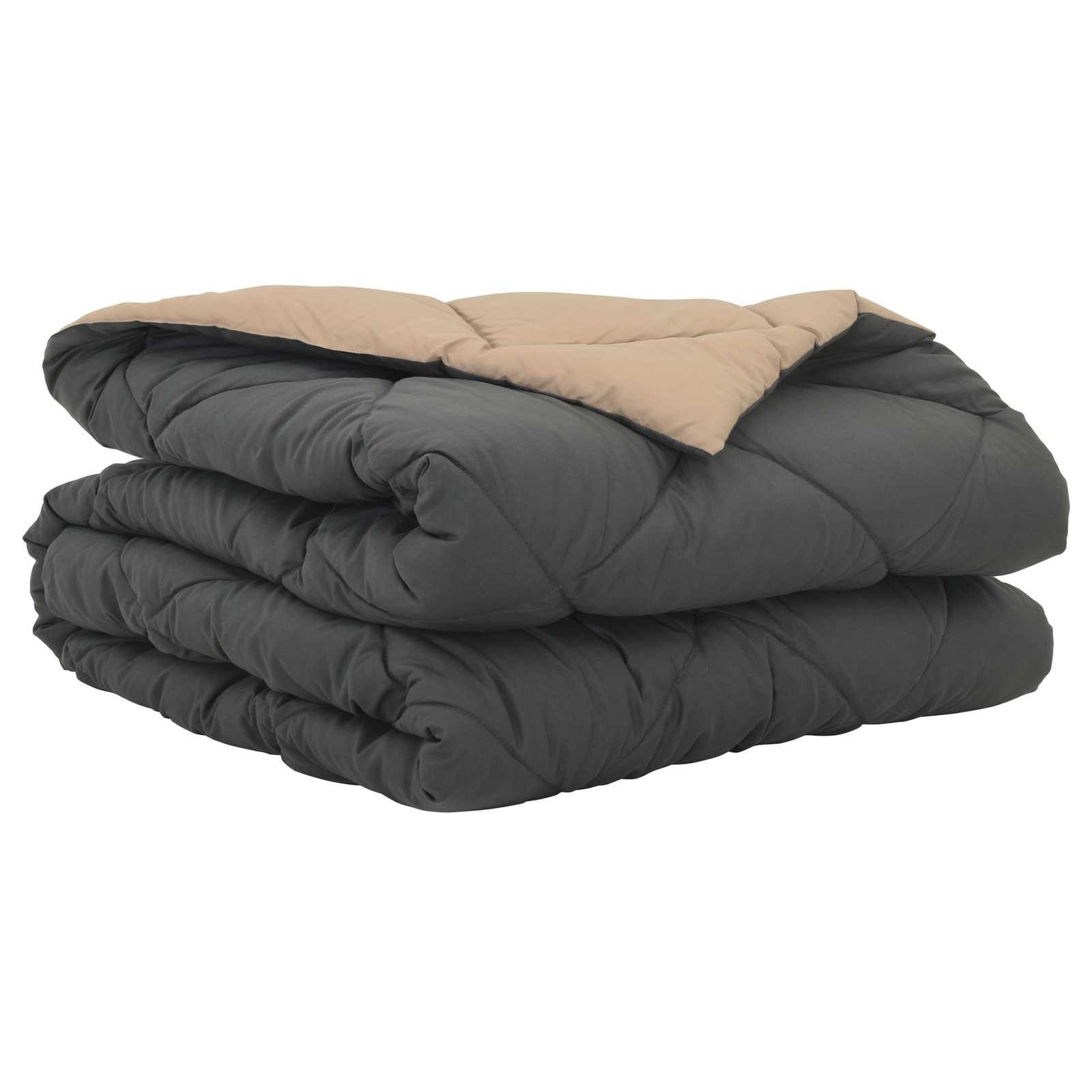 vidaXL Baumwollbettdecke Sommerdecke Anthrazit und Taupe 220 x 135 cm Mikrofaser, Bezug: Mikrofaser