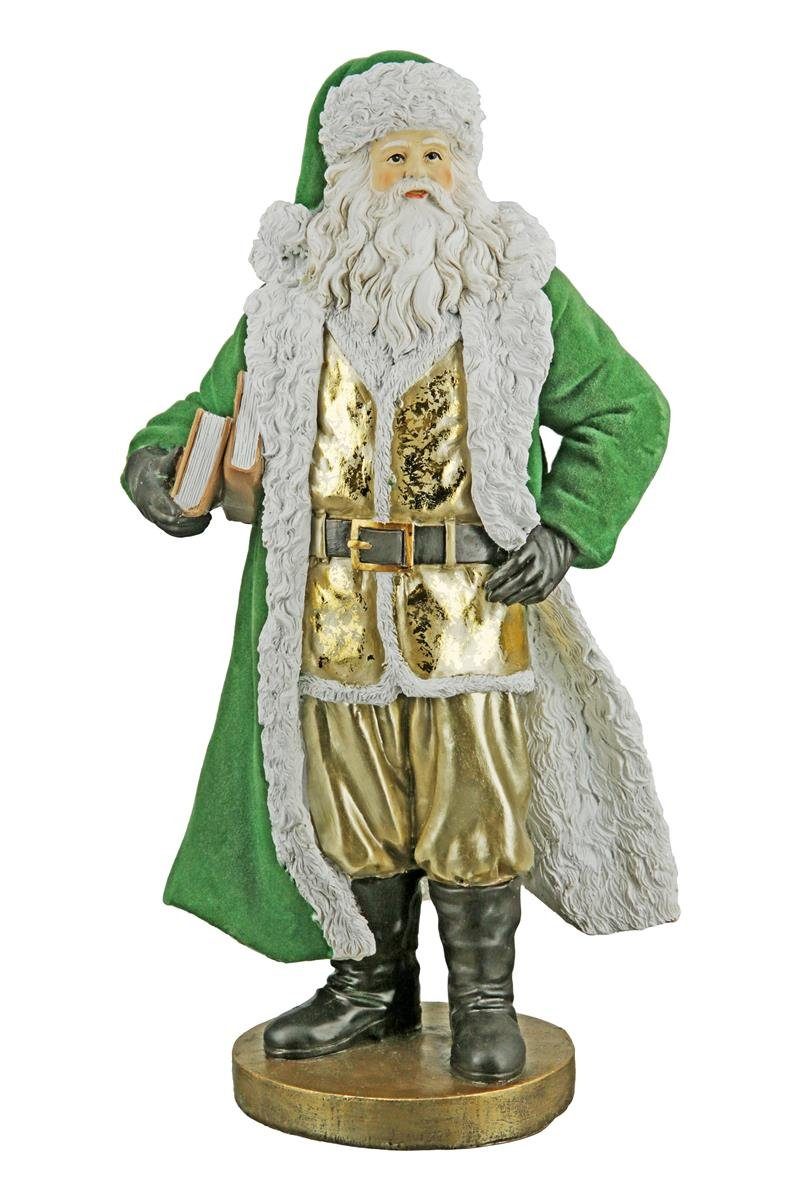 dekojohnson Dekofigur Deko-Weihnachtsmann Nikolaus goldfarben 17x26cm
