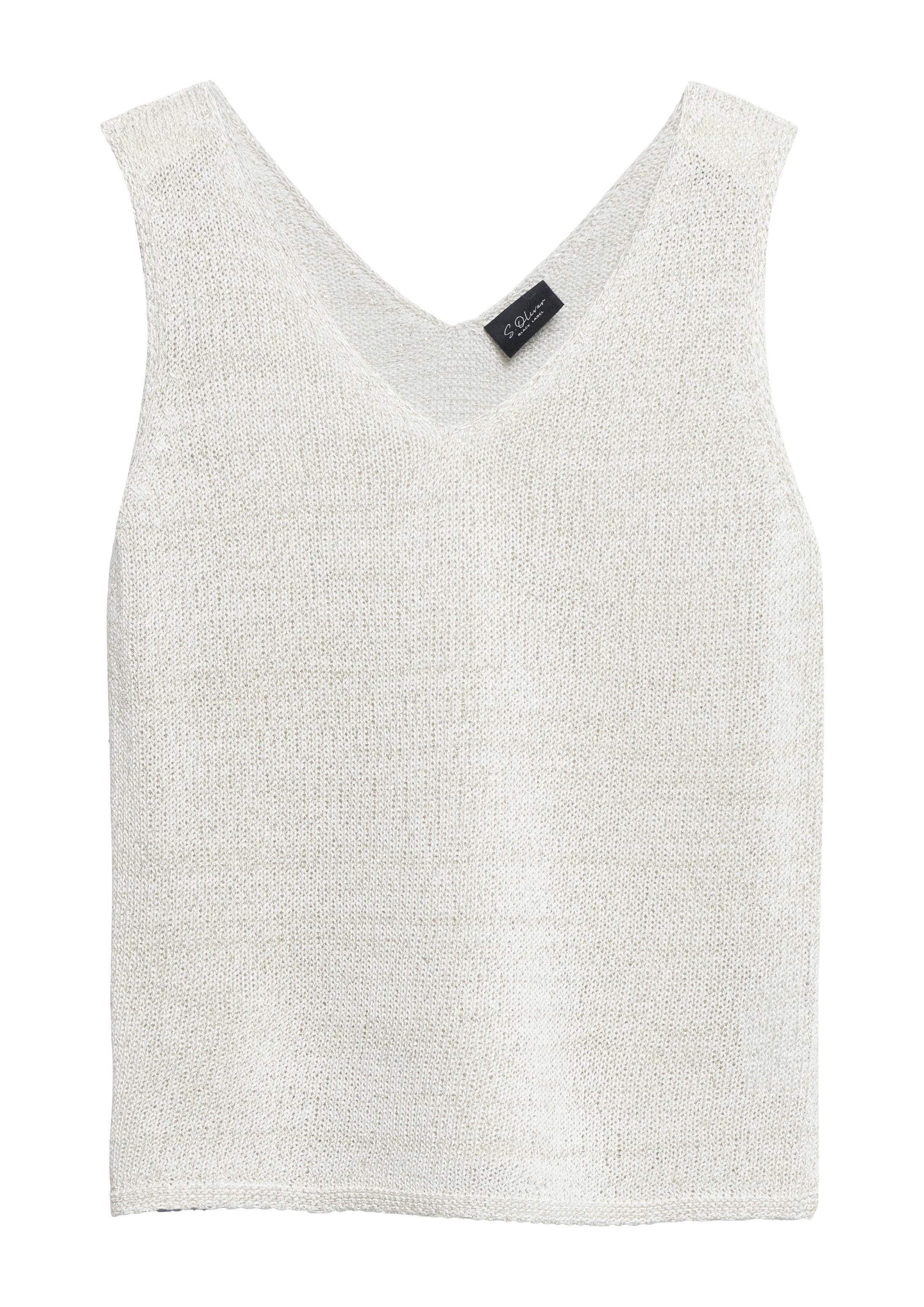 s.Oliver Rundhalspullover Strickpullunder Stricktop mit Glitzergarn